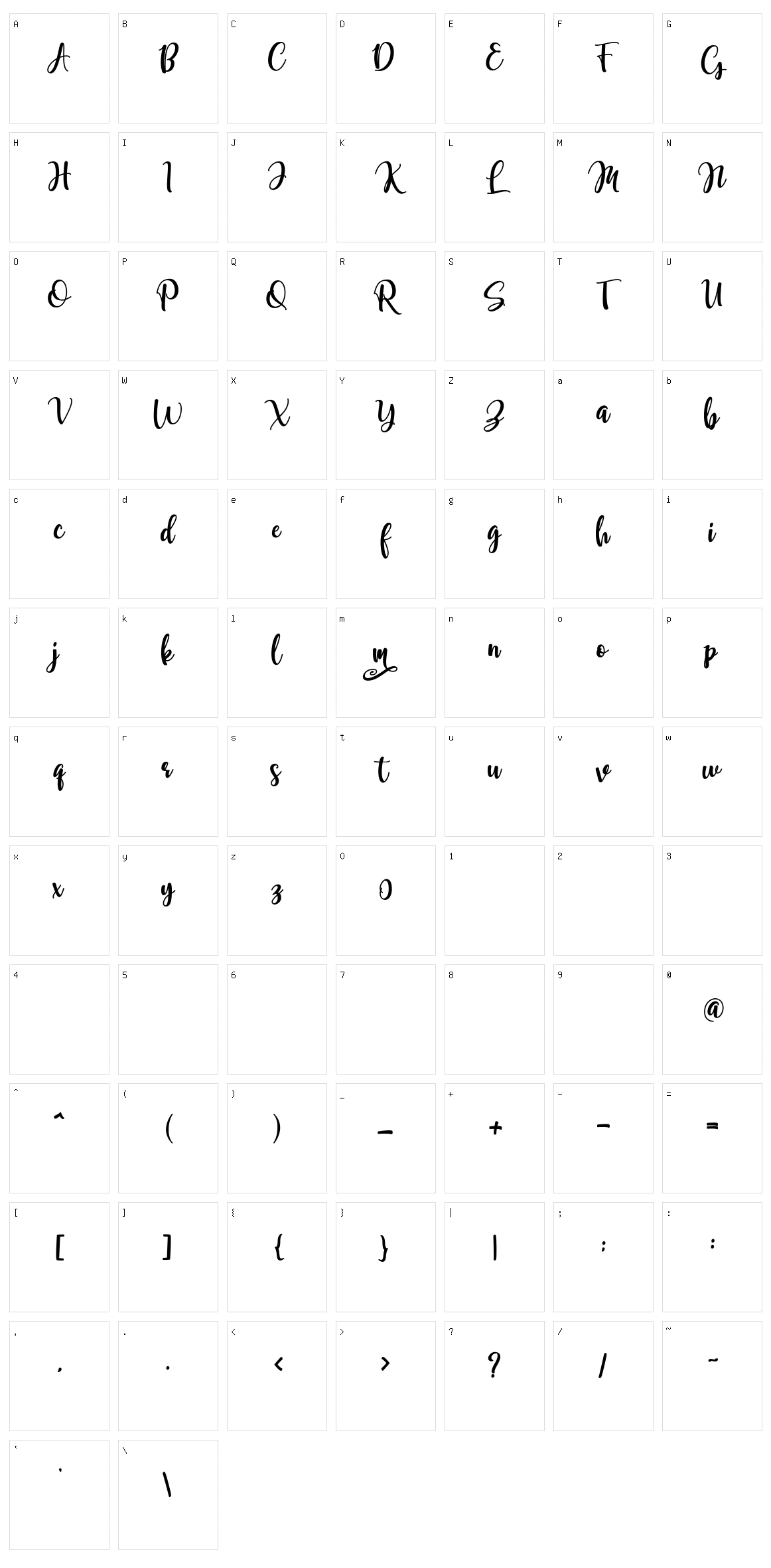Samellya Character Set
