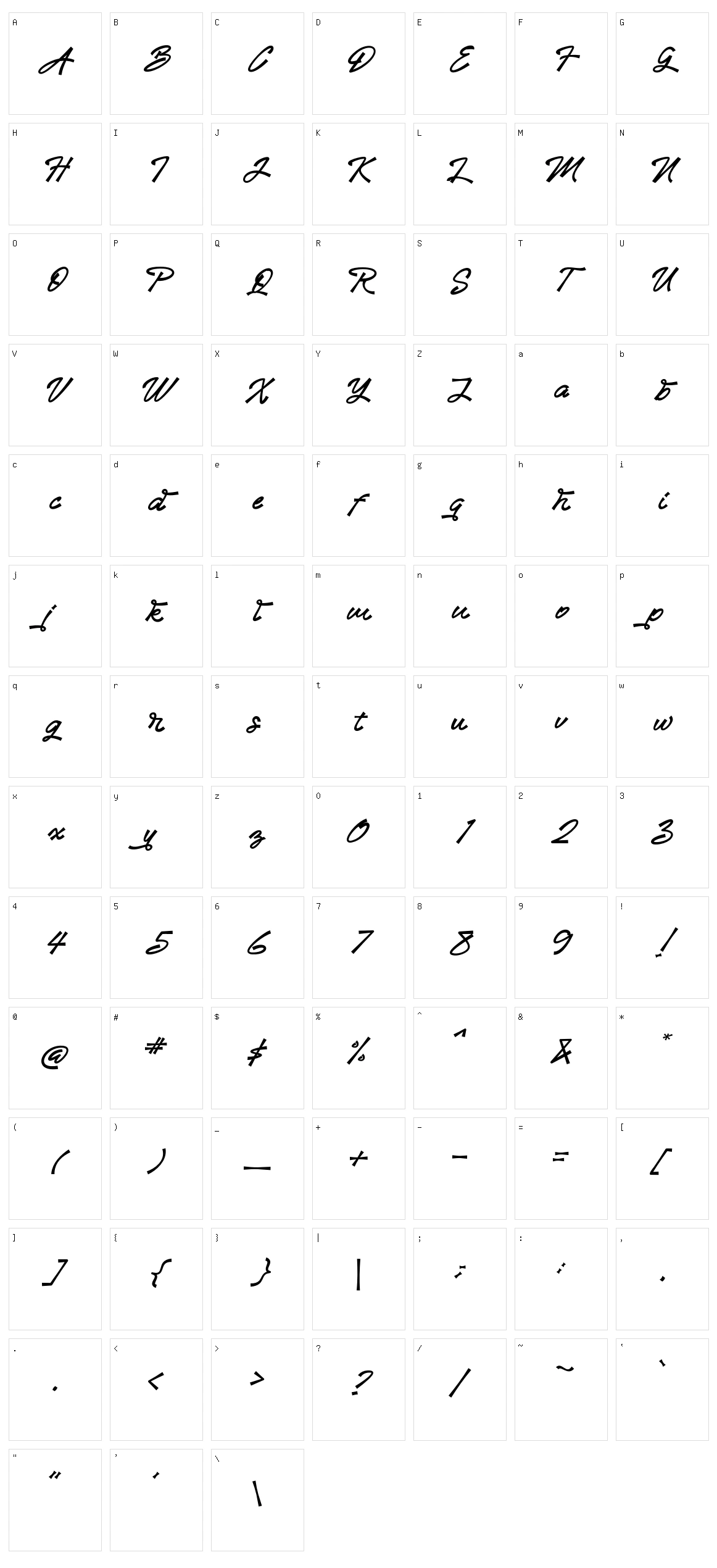 Sandiaga Character Set