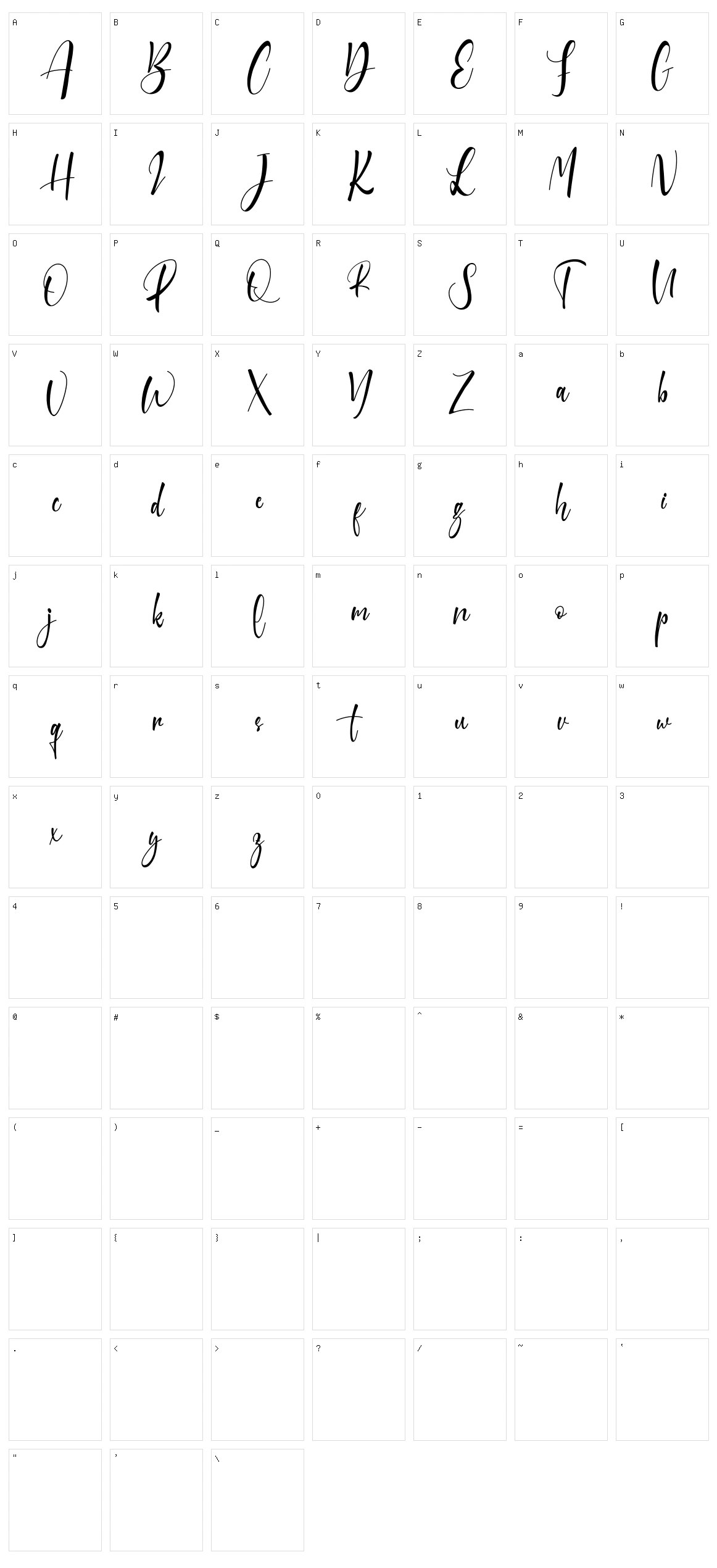 Sanoraya Character Set