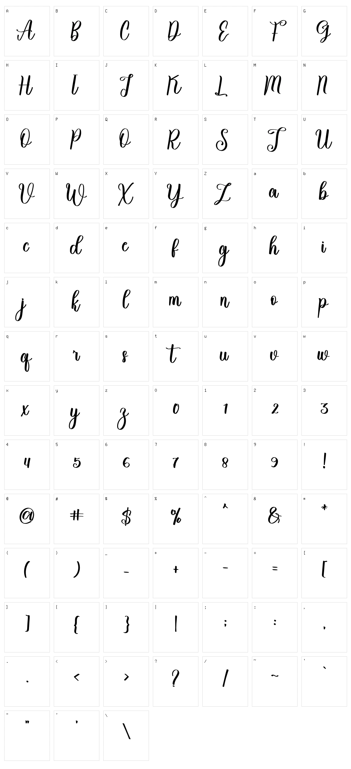 Santina Character Set