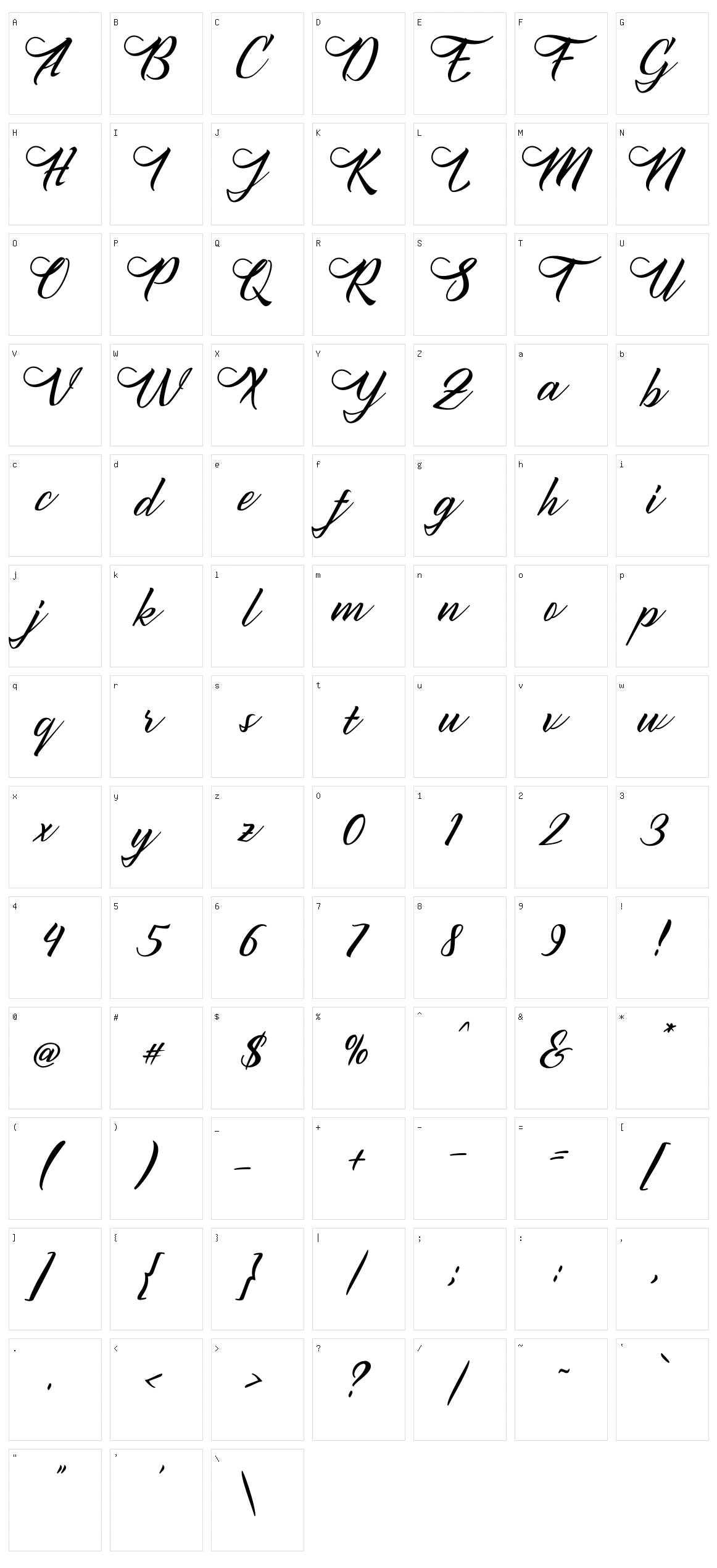 Sany Cimahen Character Set