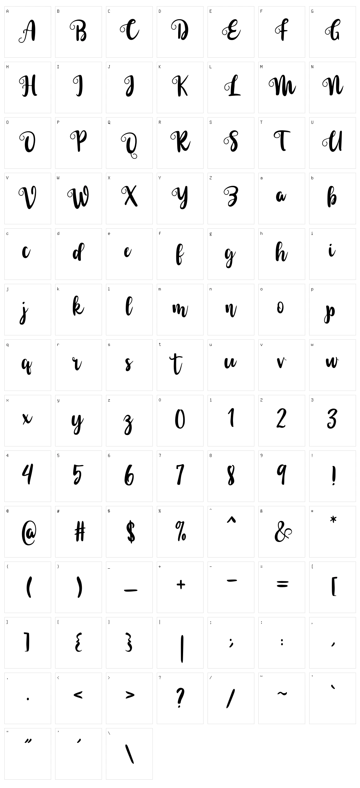 Sarllina Character Set