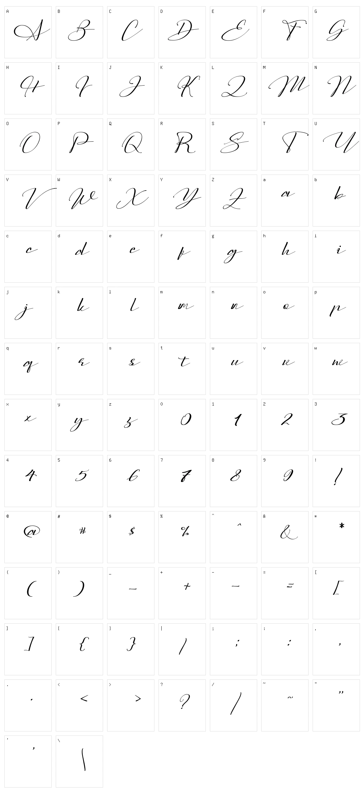 Sarony Character Set