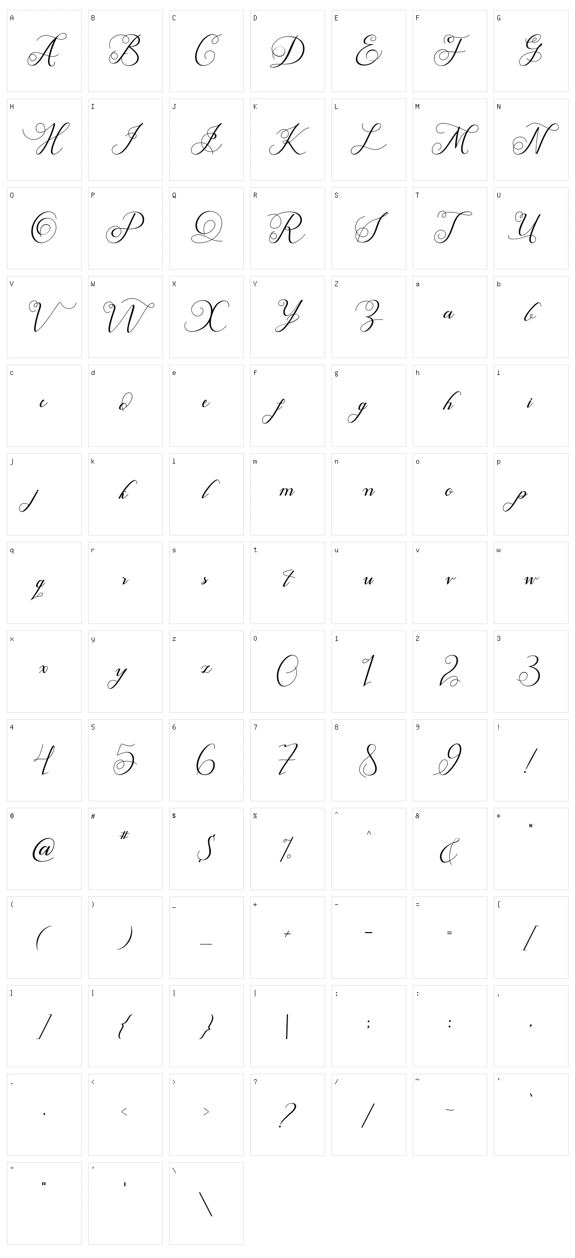 Satarina Character Set