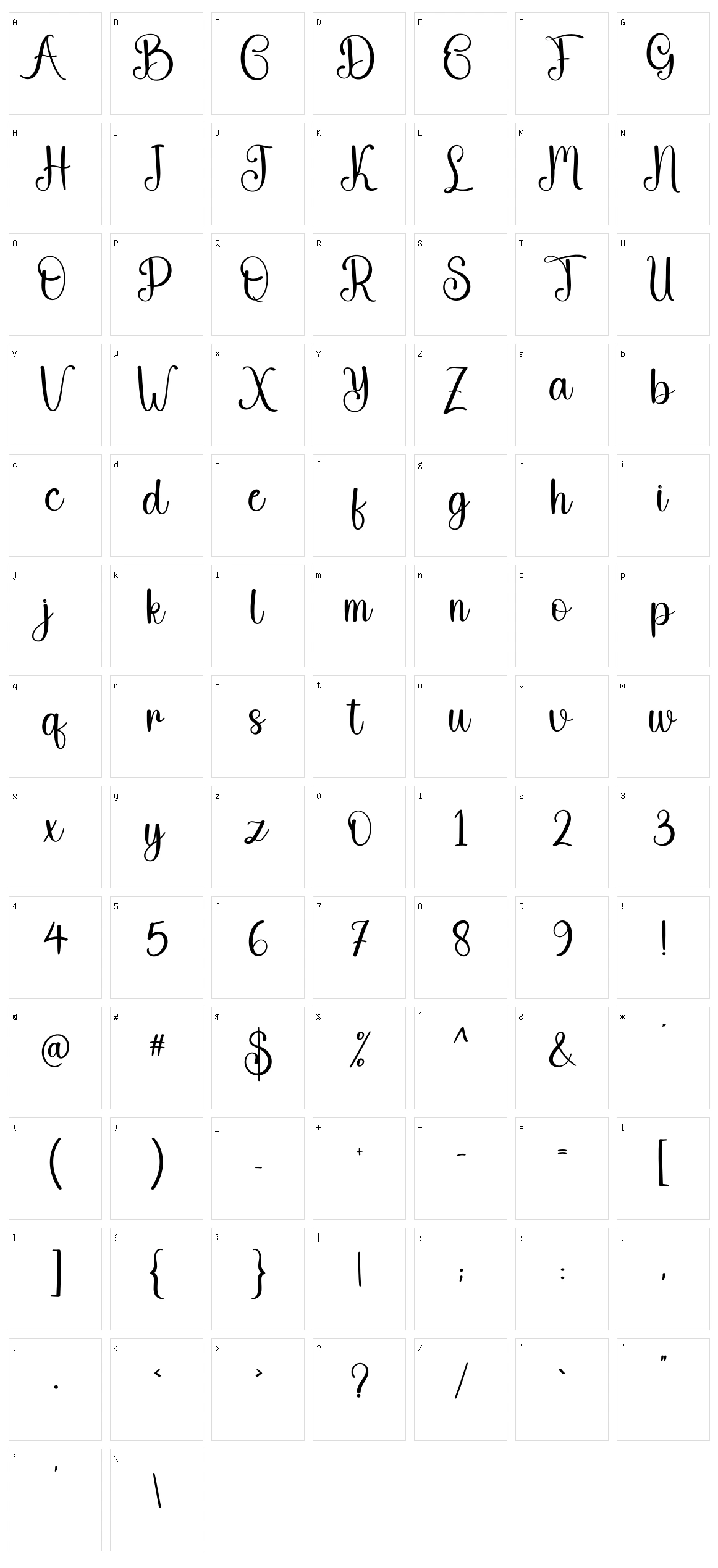 Saturday Character Set