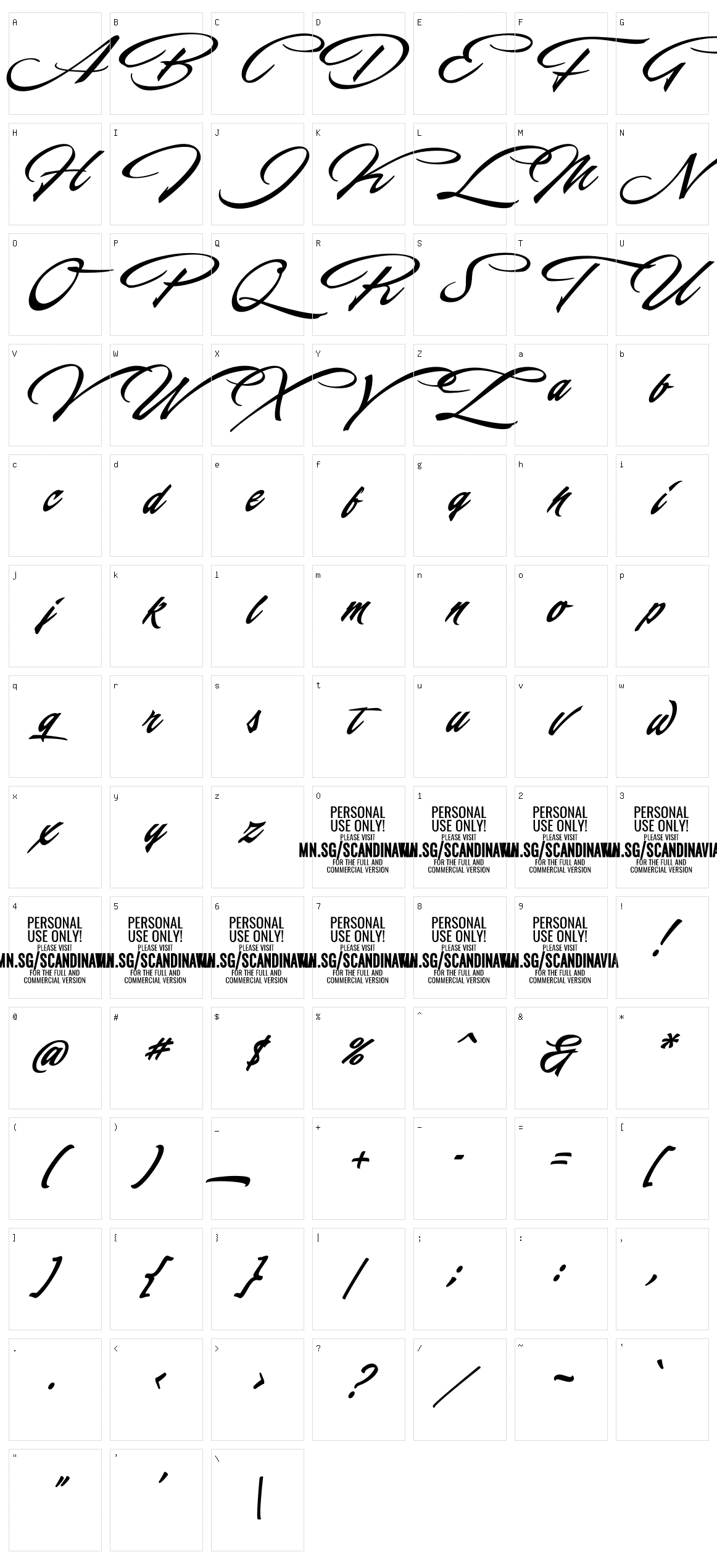 Scandinavia Brush Character Set
