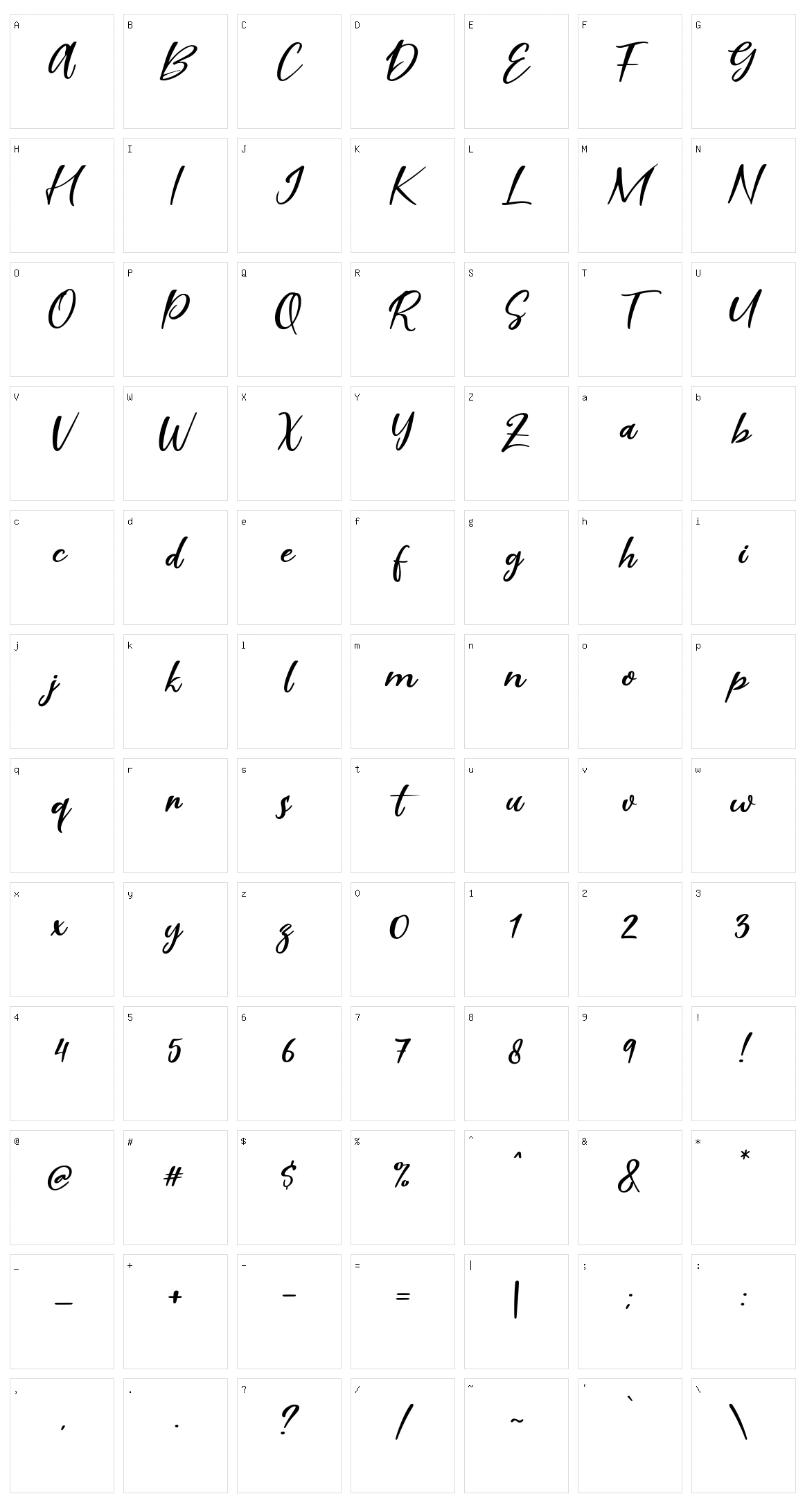 Scarlet Pen Character Set