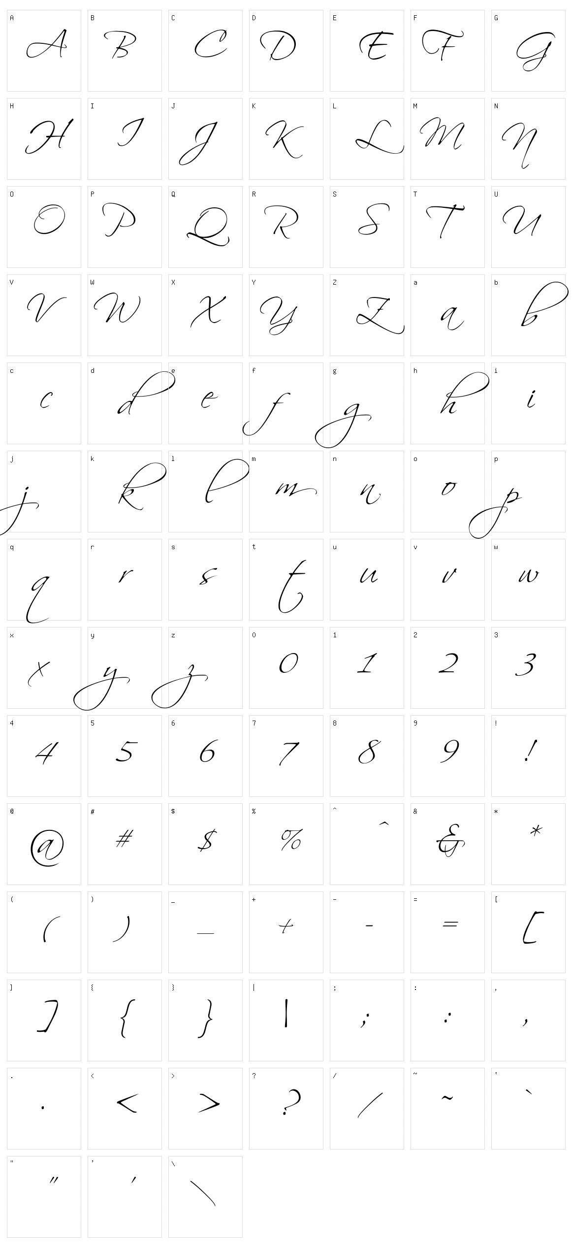 Scriptina Pro Character Set