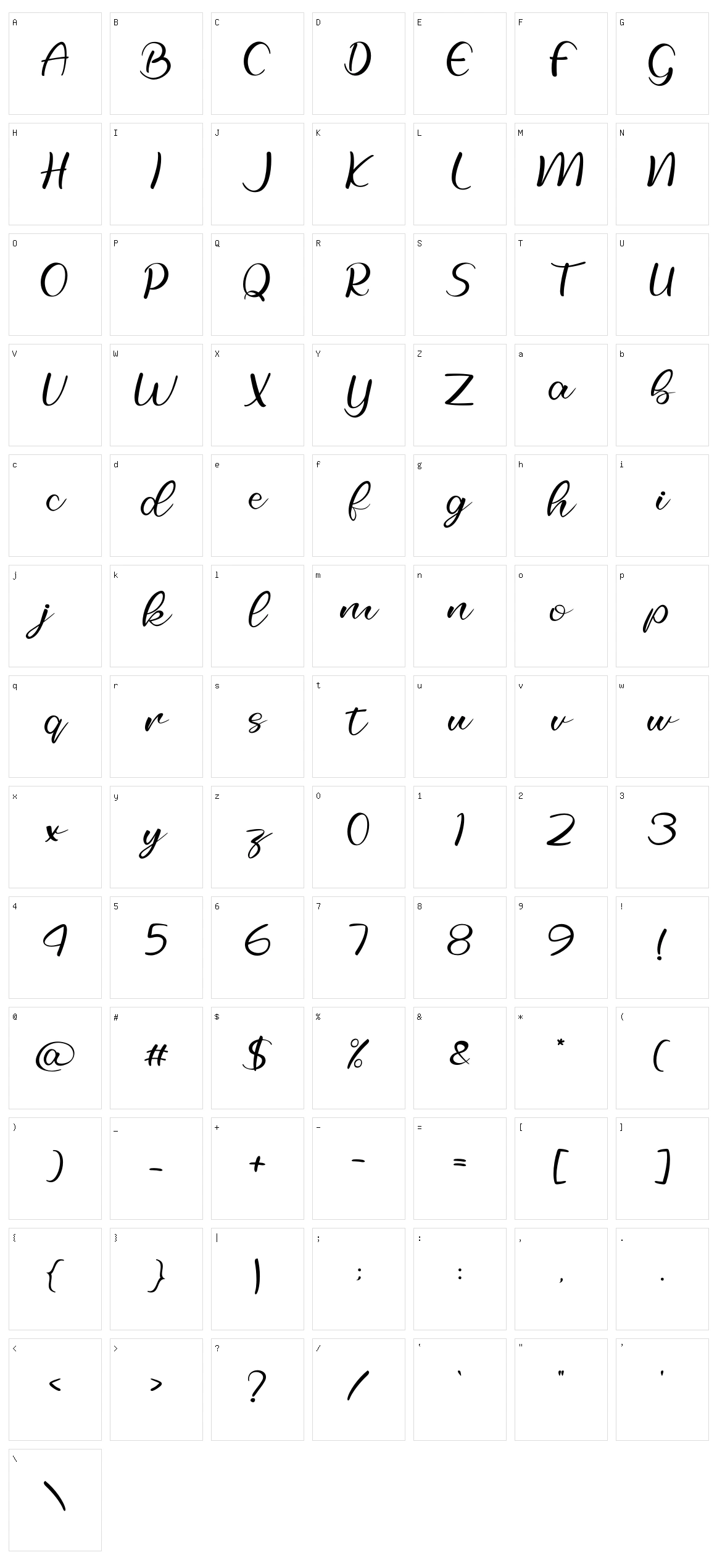 Selfila Character Set