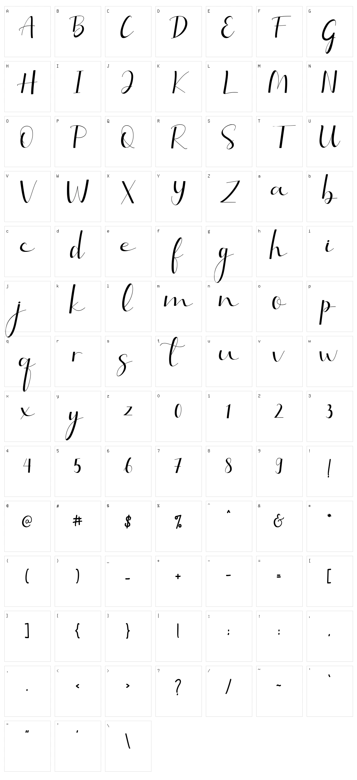 Selitta Character Set