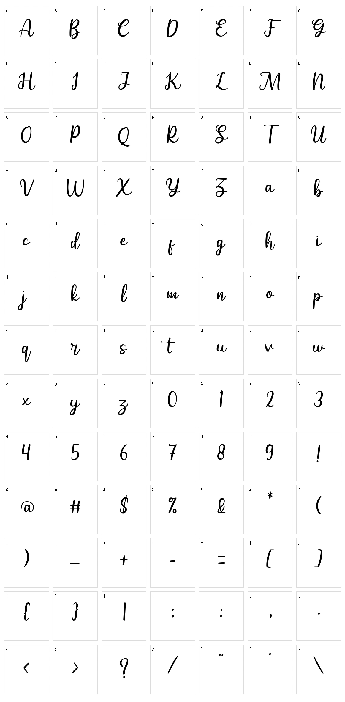 Selldon Character Set
