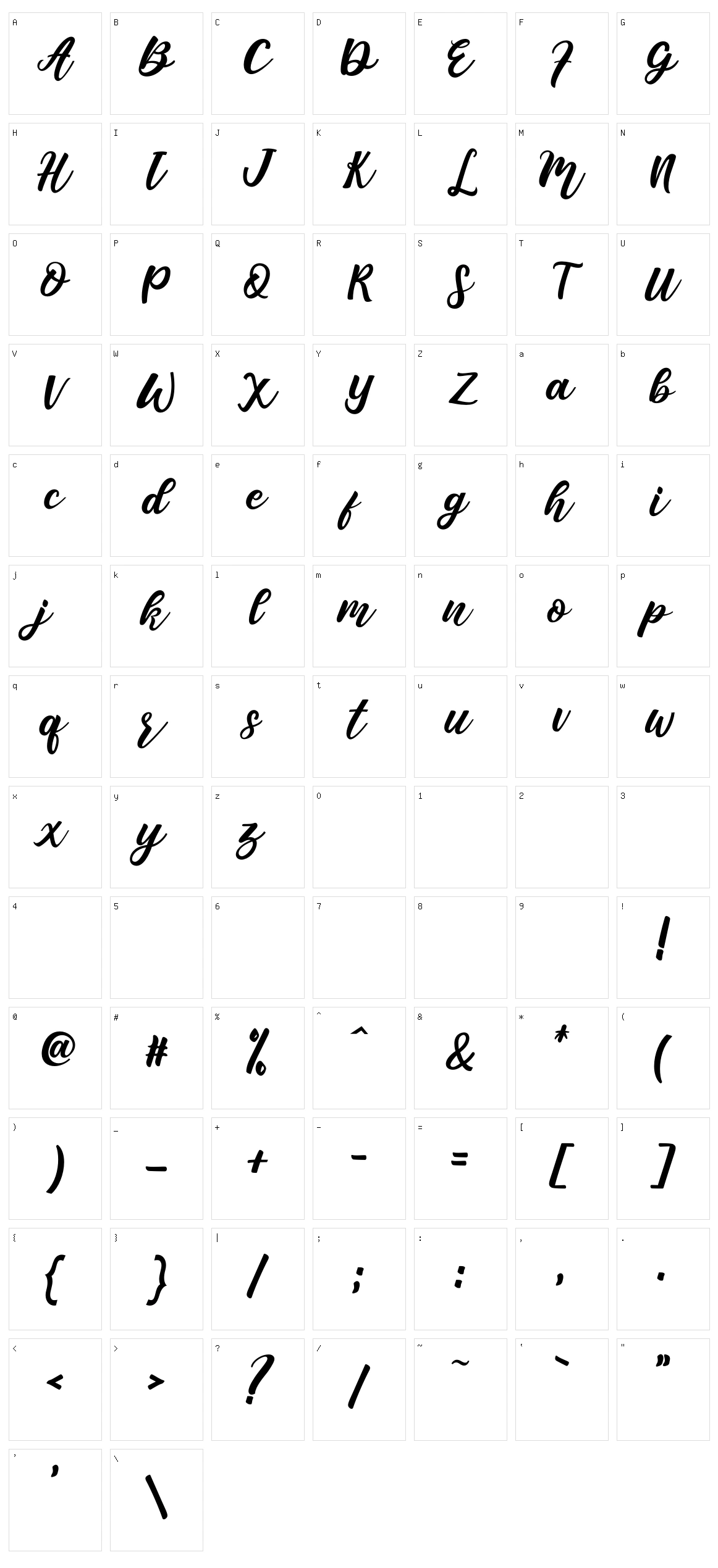 Senada Character Set