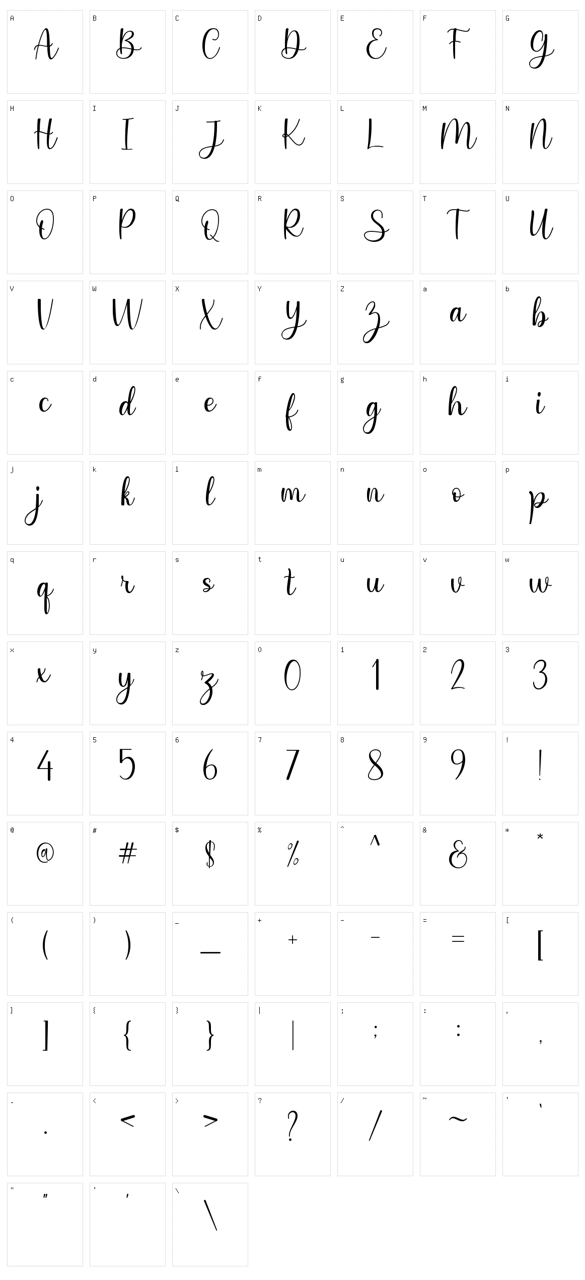Senthany Character Set
