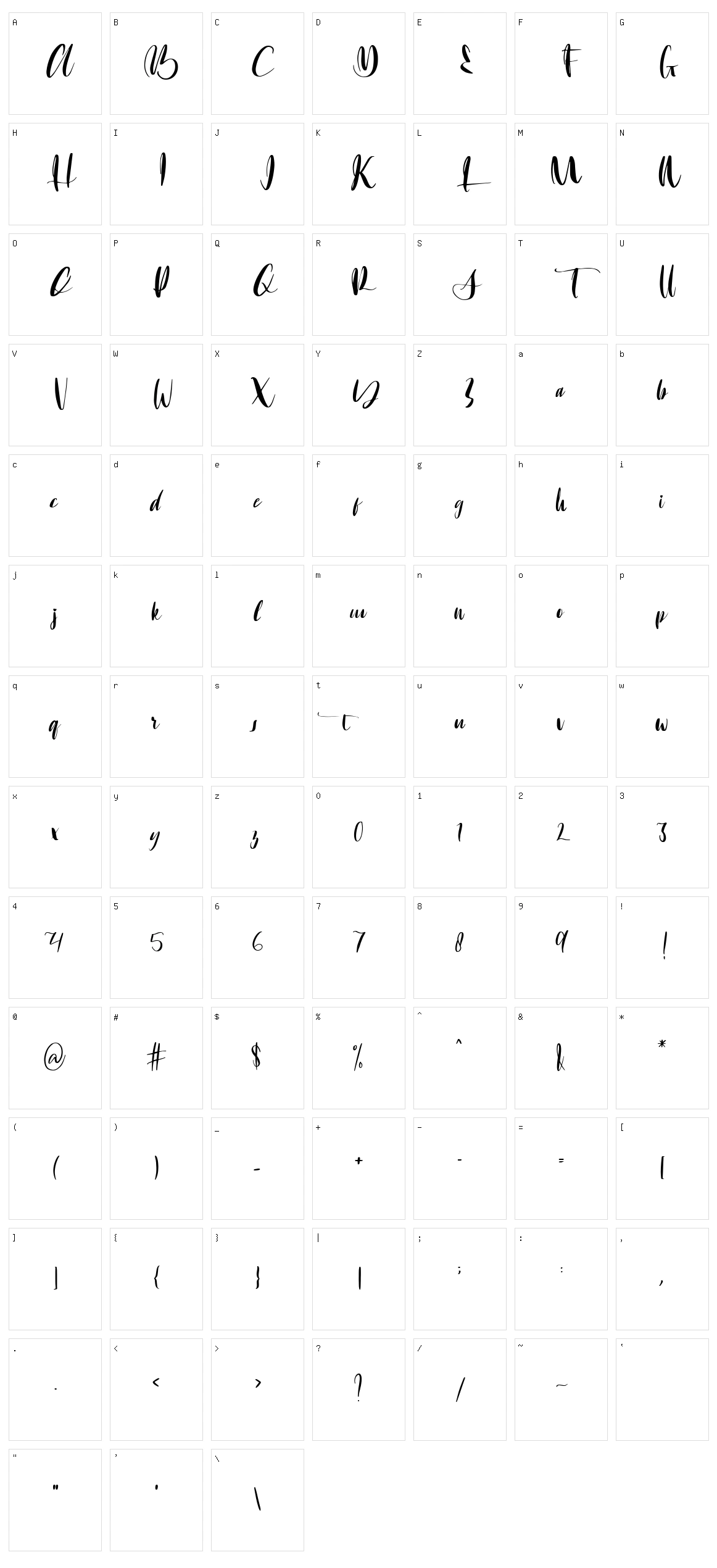 Setia Character Set