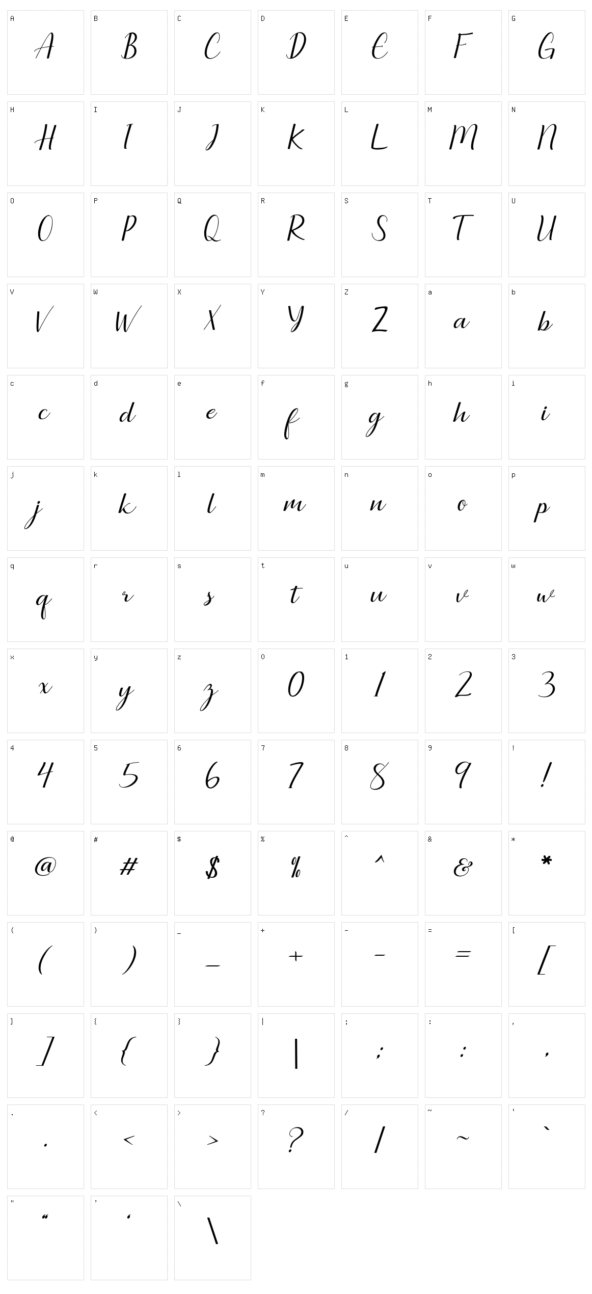 Seullanga Character Set