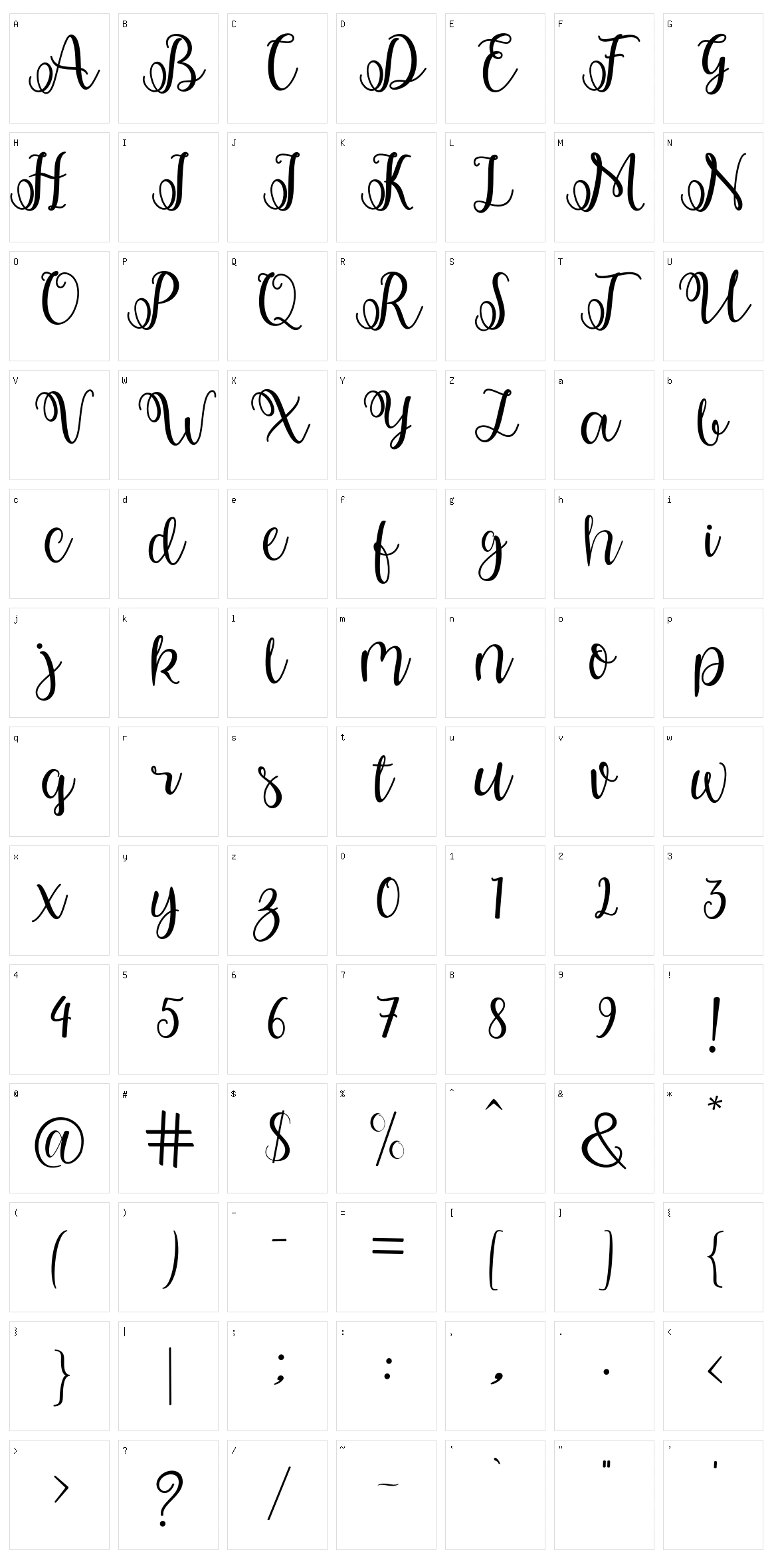 Shabila Character Set