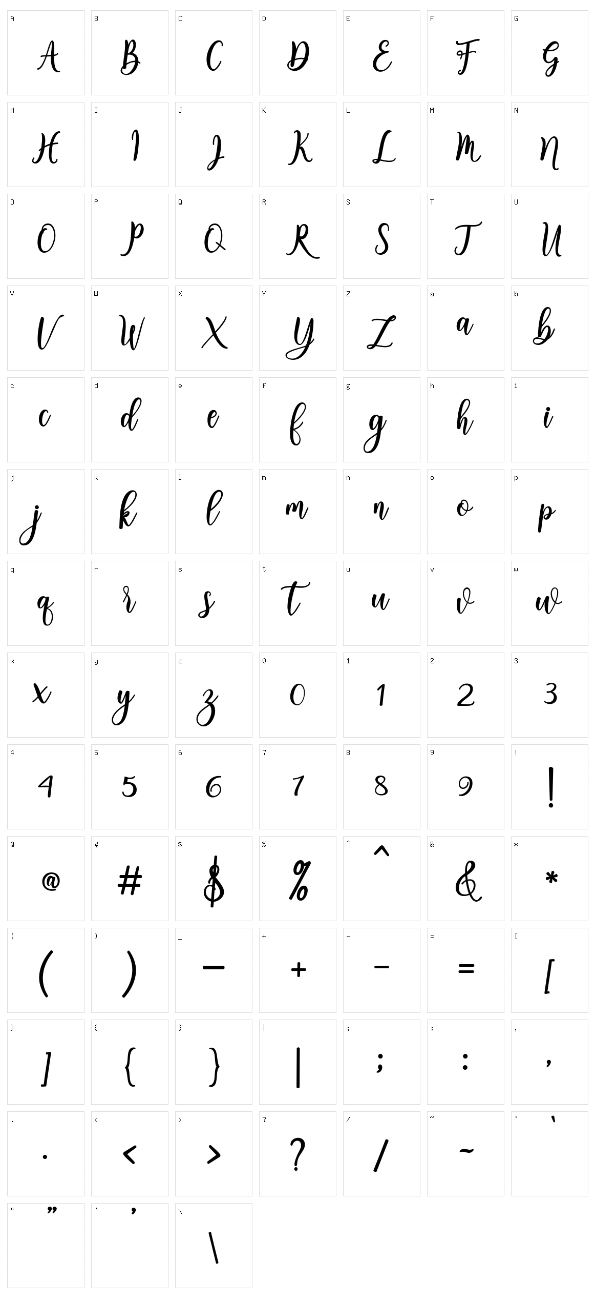 Shaliha Character Set