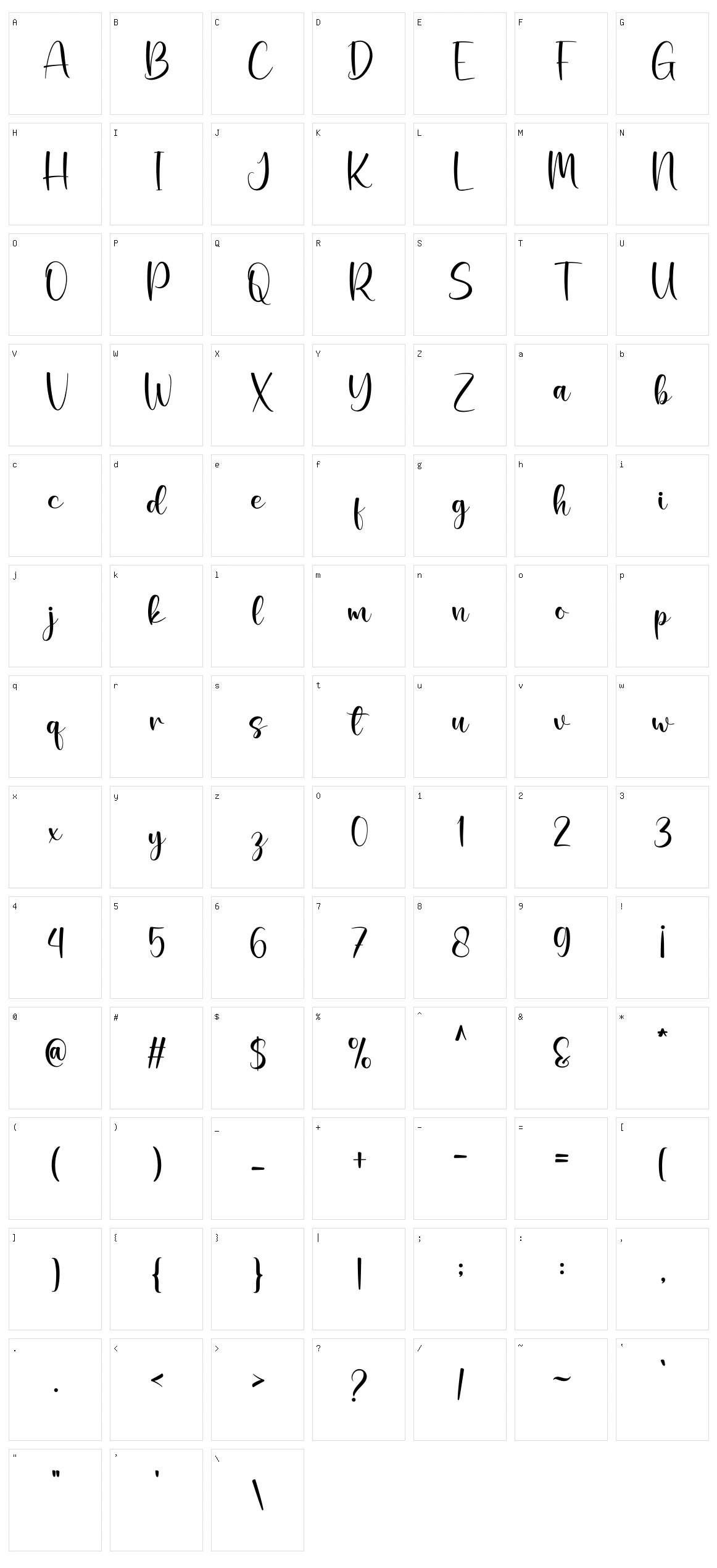 Shalma Character Set