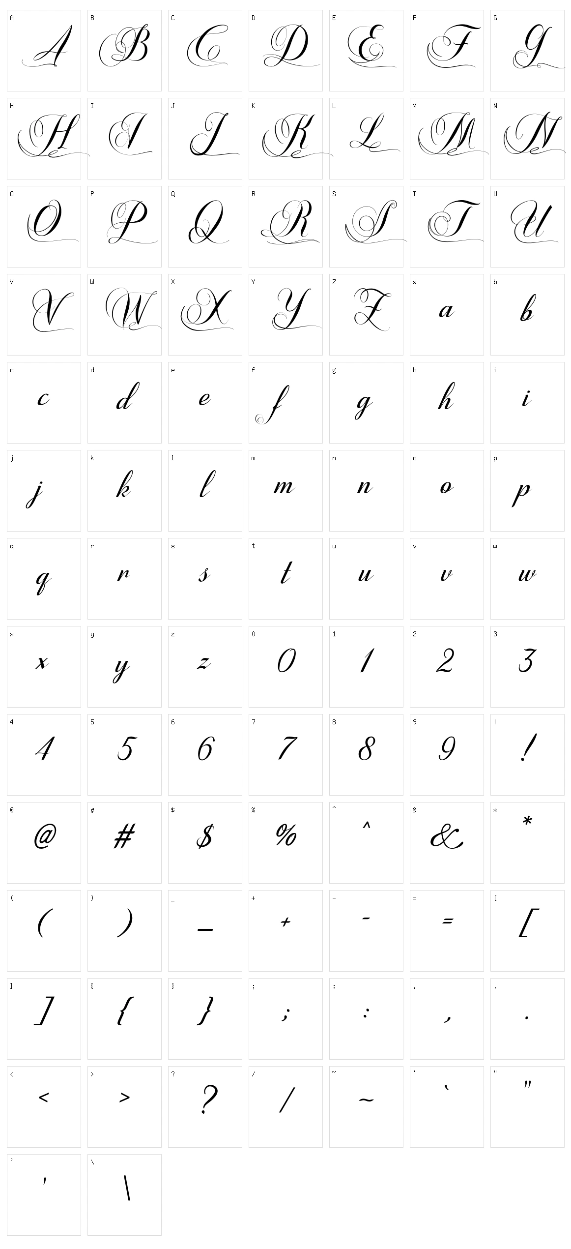 Shannia Character Set