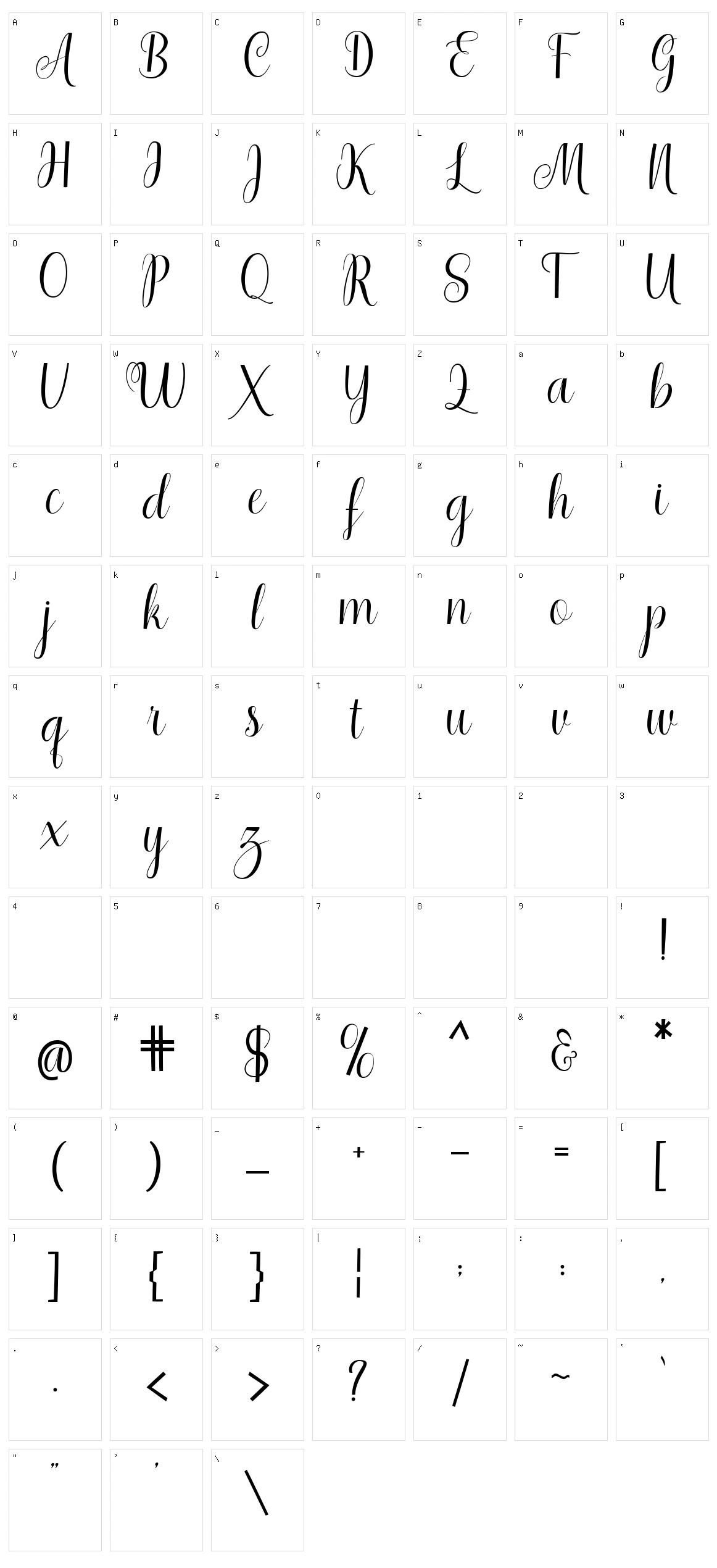 Shedaytia Character Set