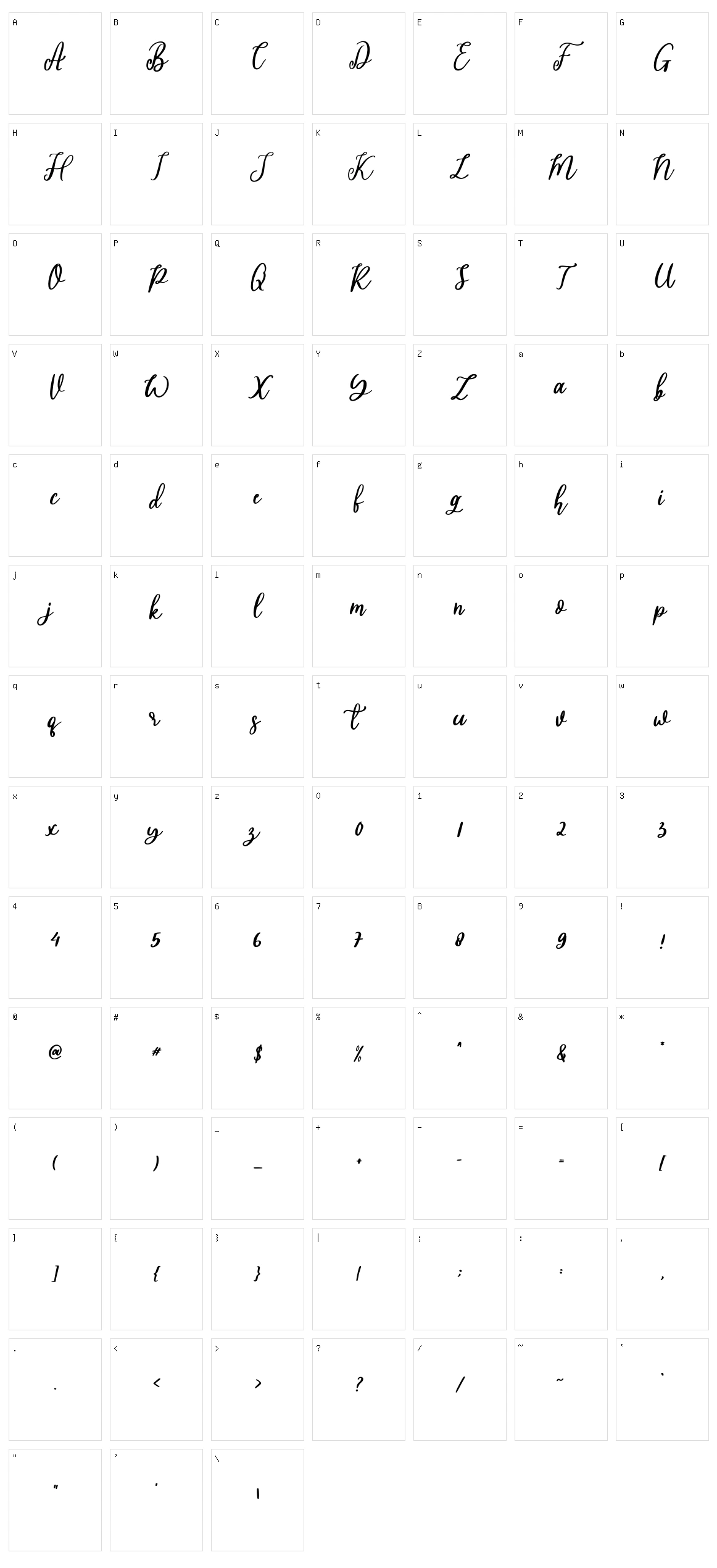 Sheila Character Set