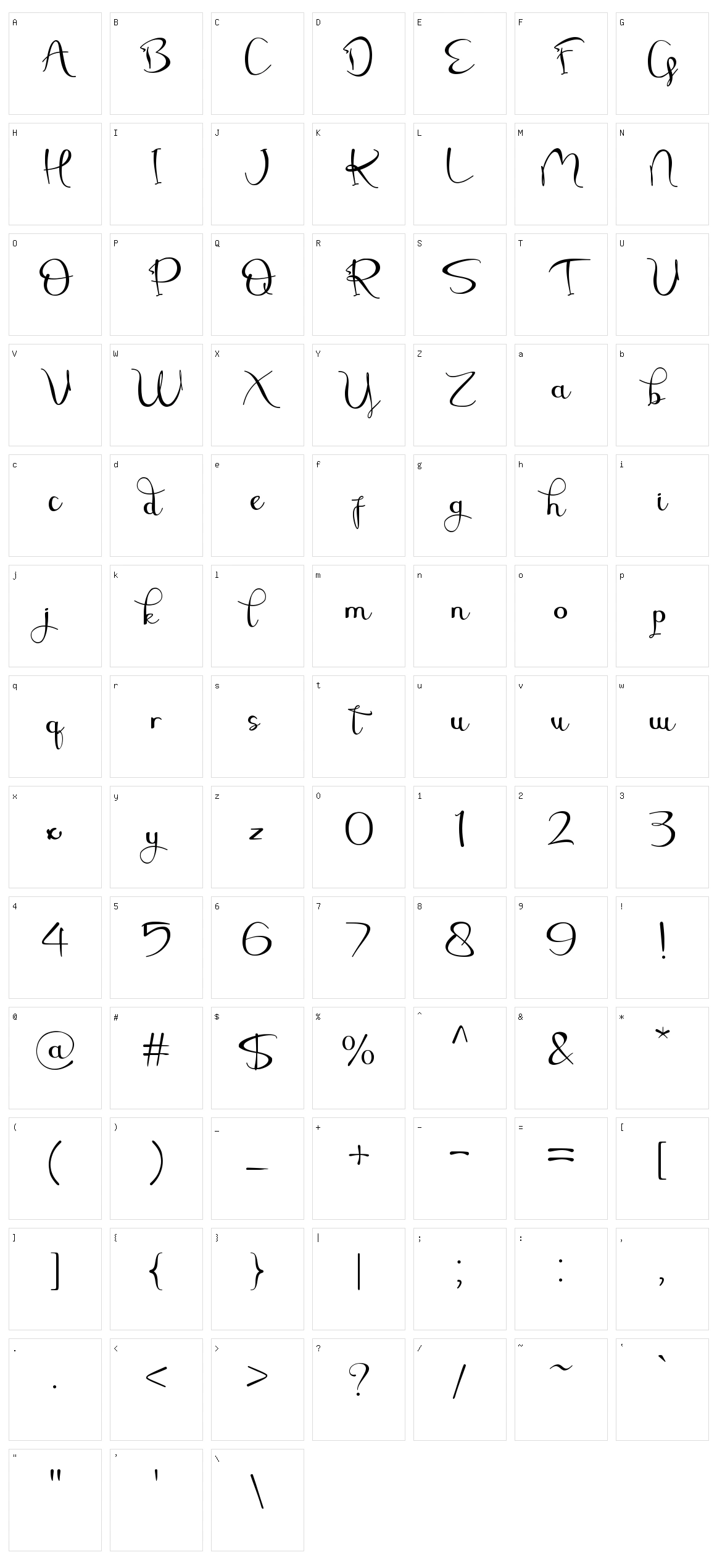 Sheila Character Set