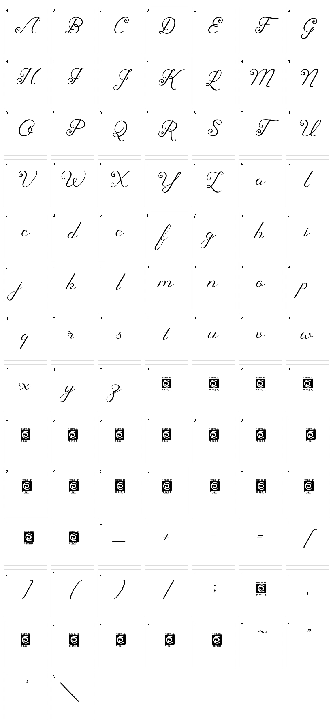 Sherley Character Set