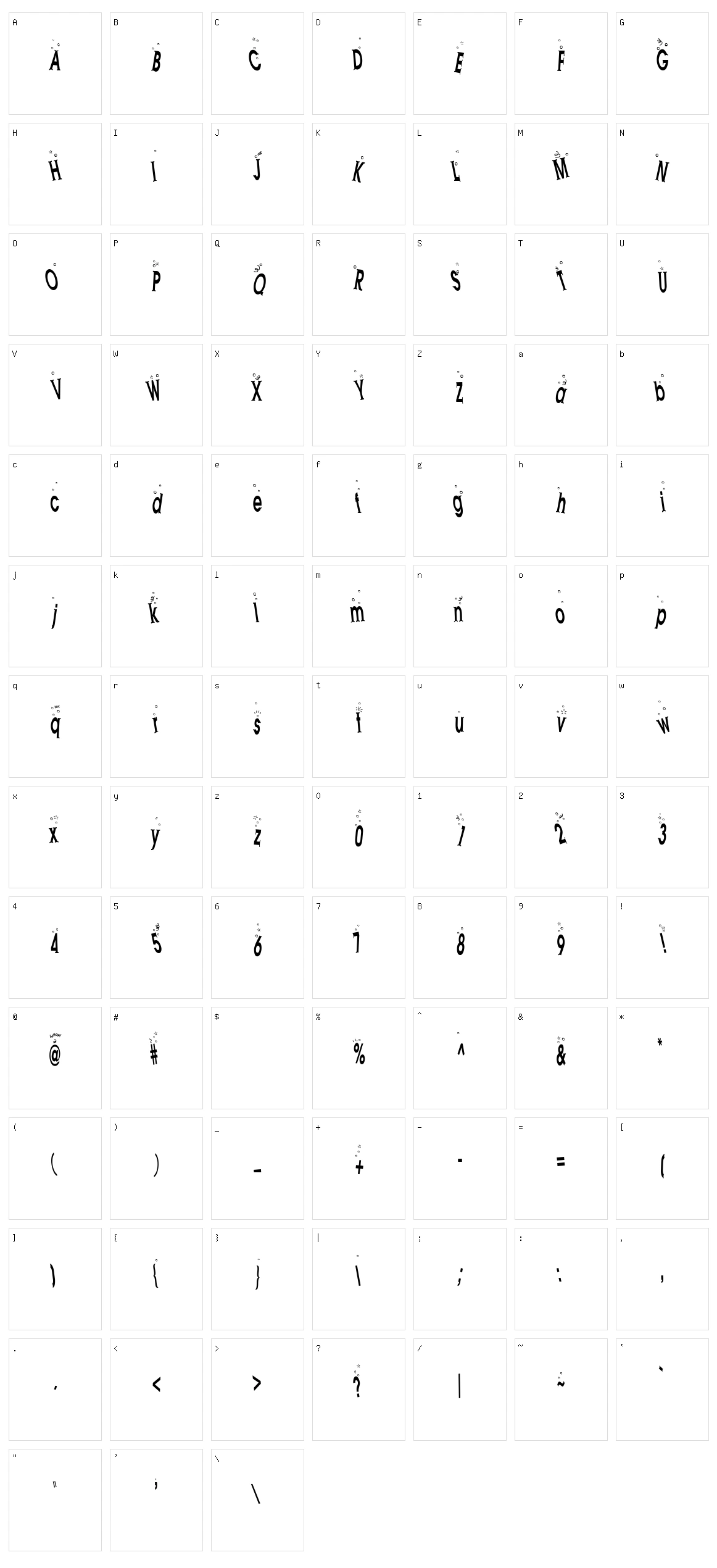 Hooked on Booze Character Set