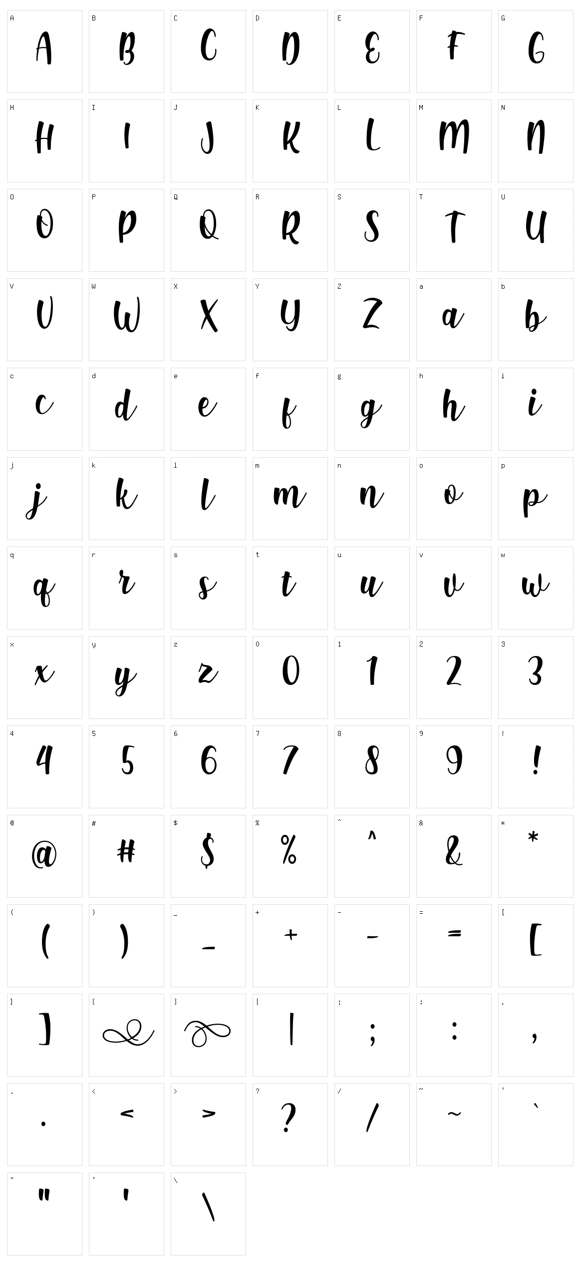 Shink Character Set