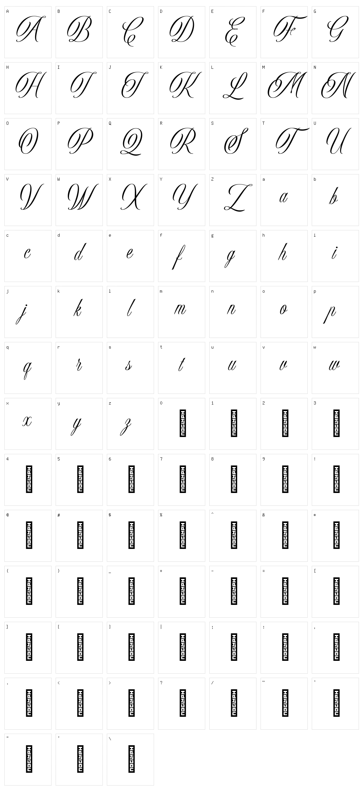 Sholaria Character Set