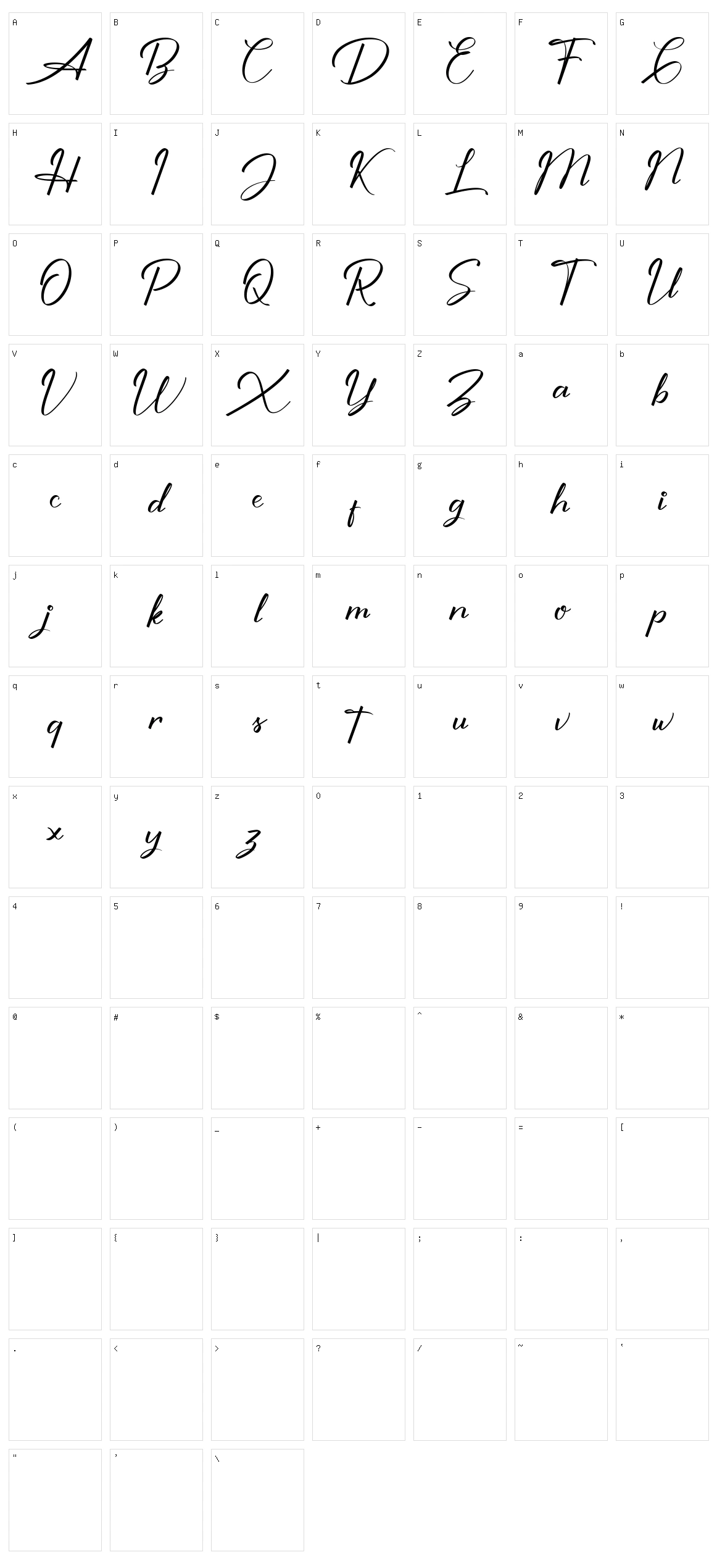 Shutter Braille Character Set