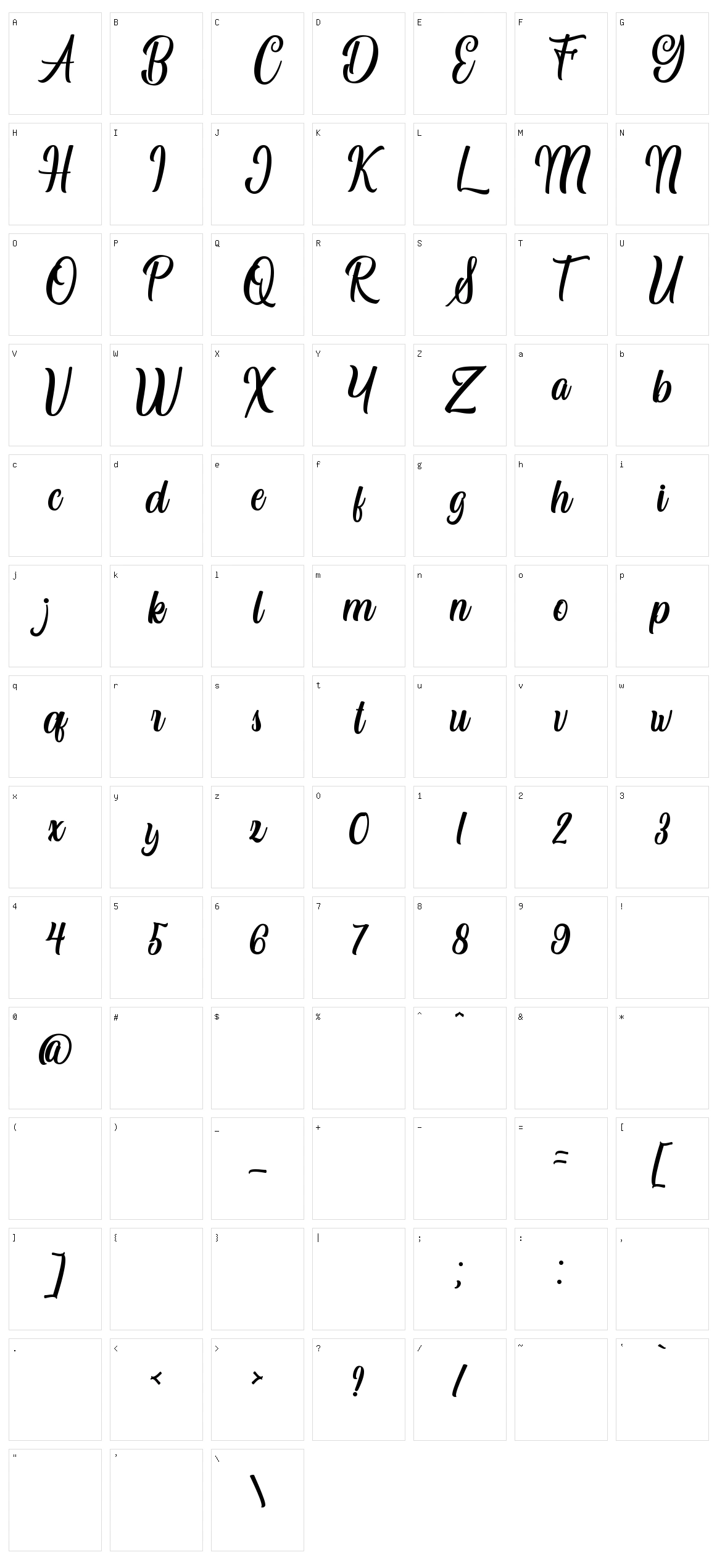 Shuttezerg Script Character Set