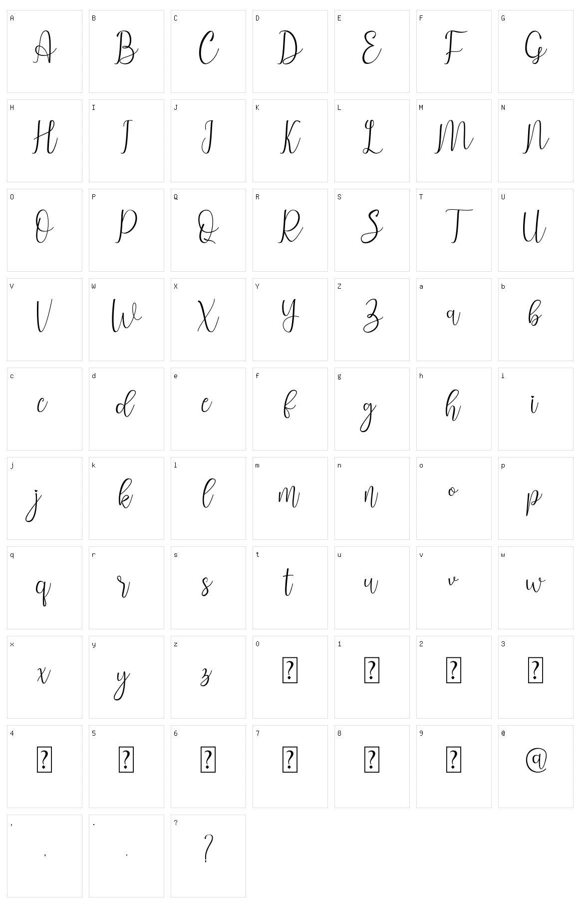 Signalove Character Set