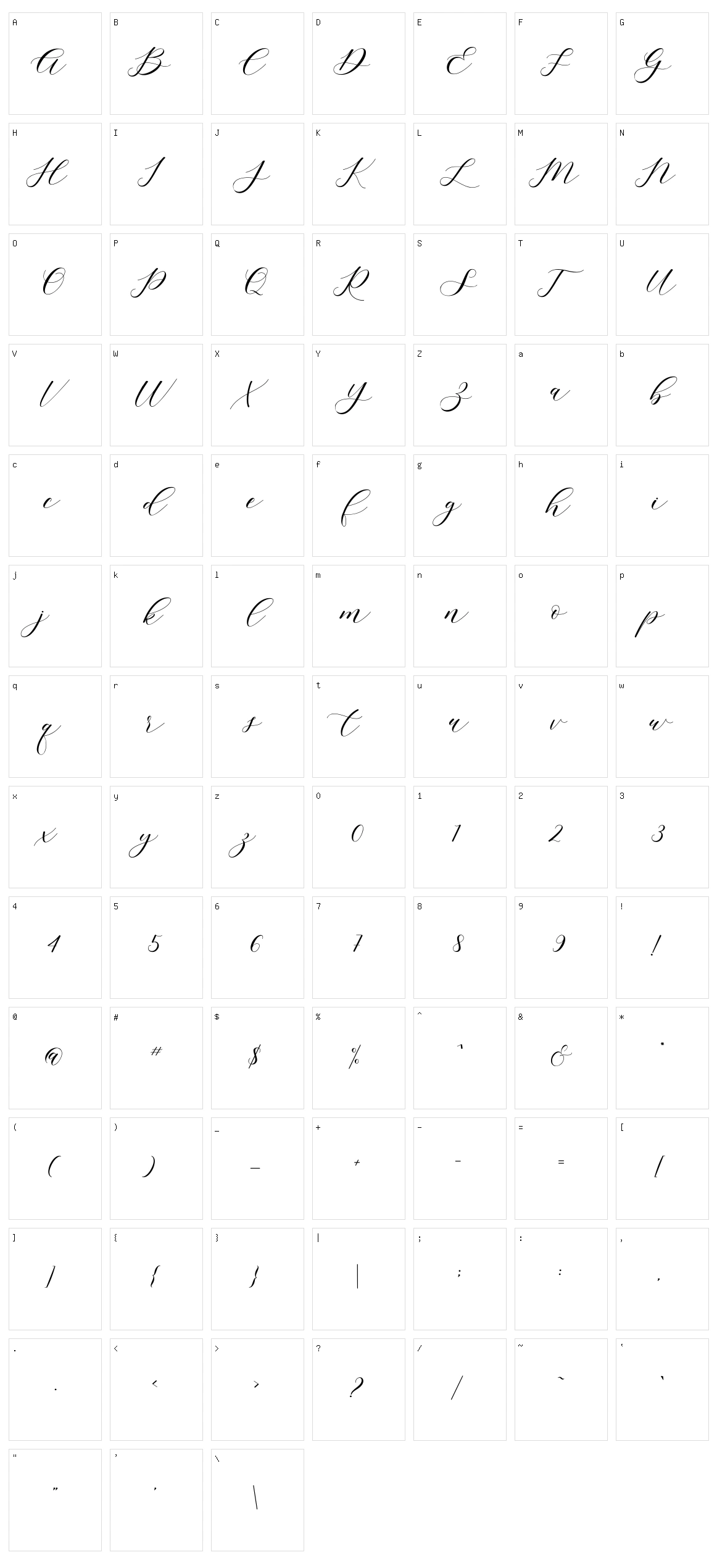 Sigtia Character Set