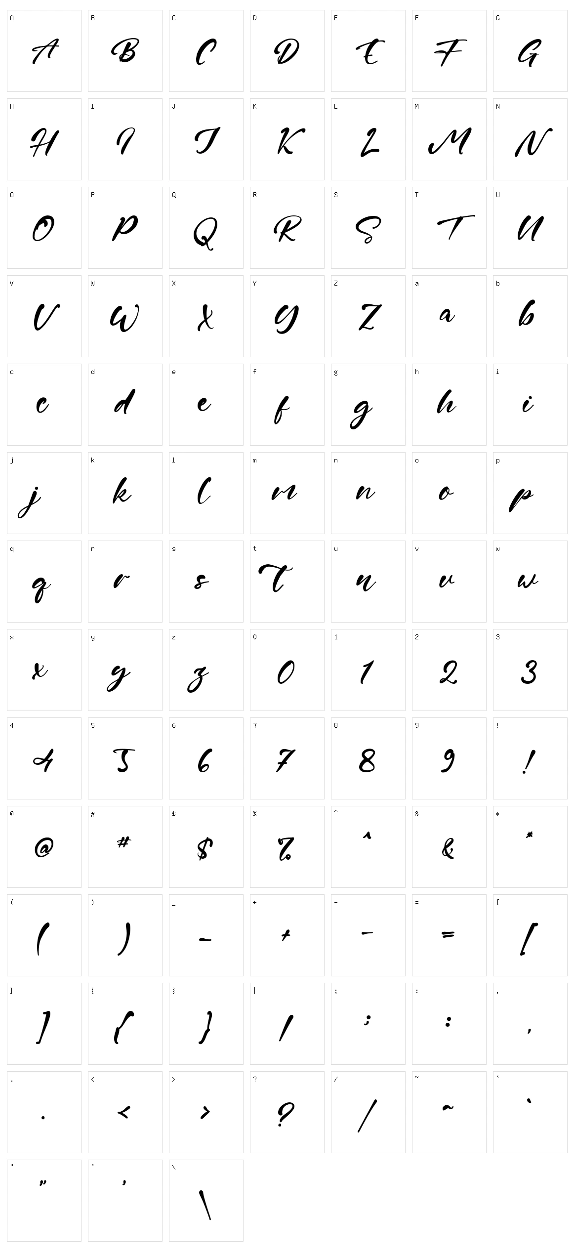 Sillene Character Set