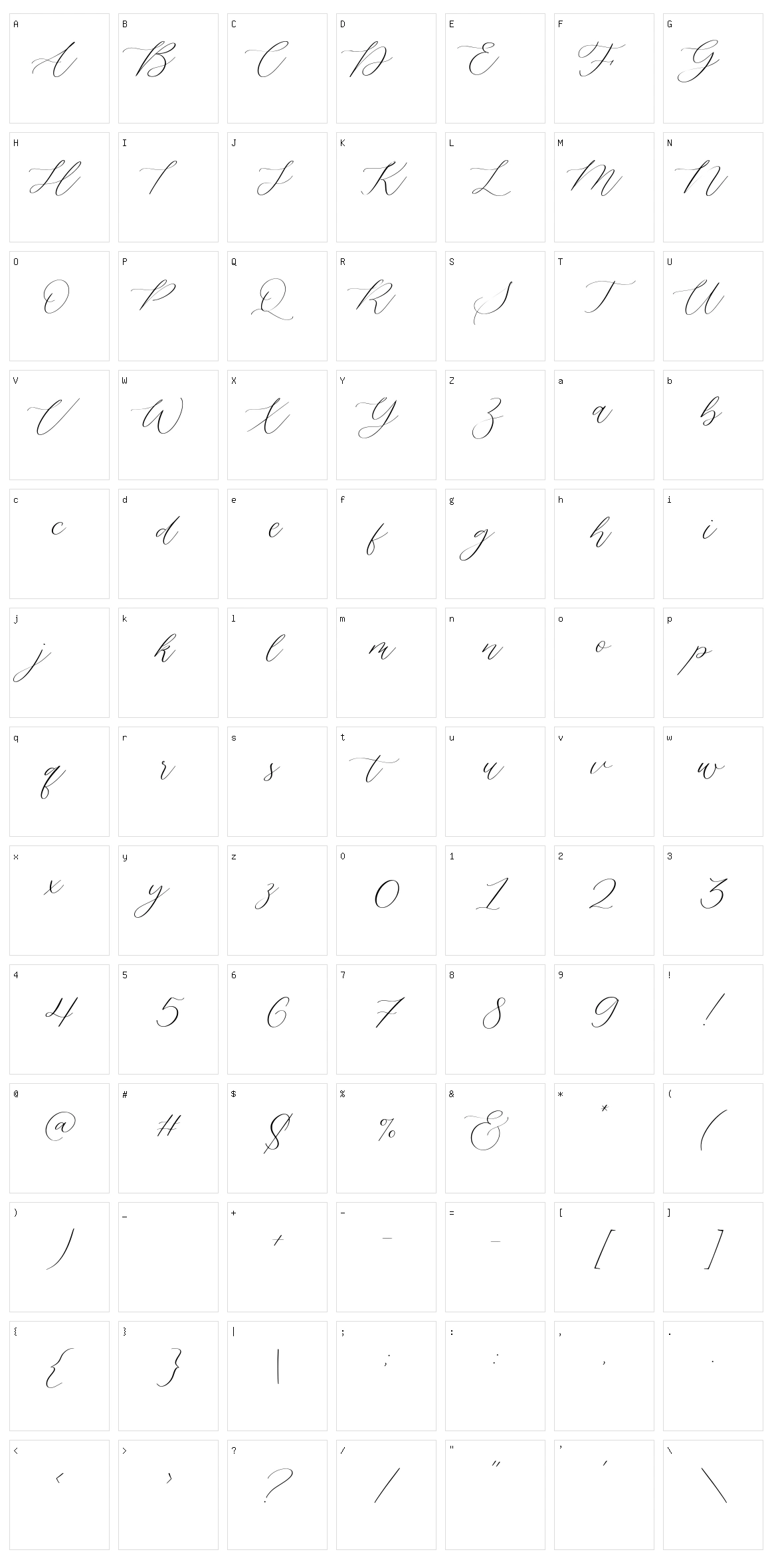 Silverweed Character Set