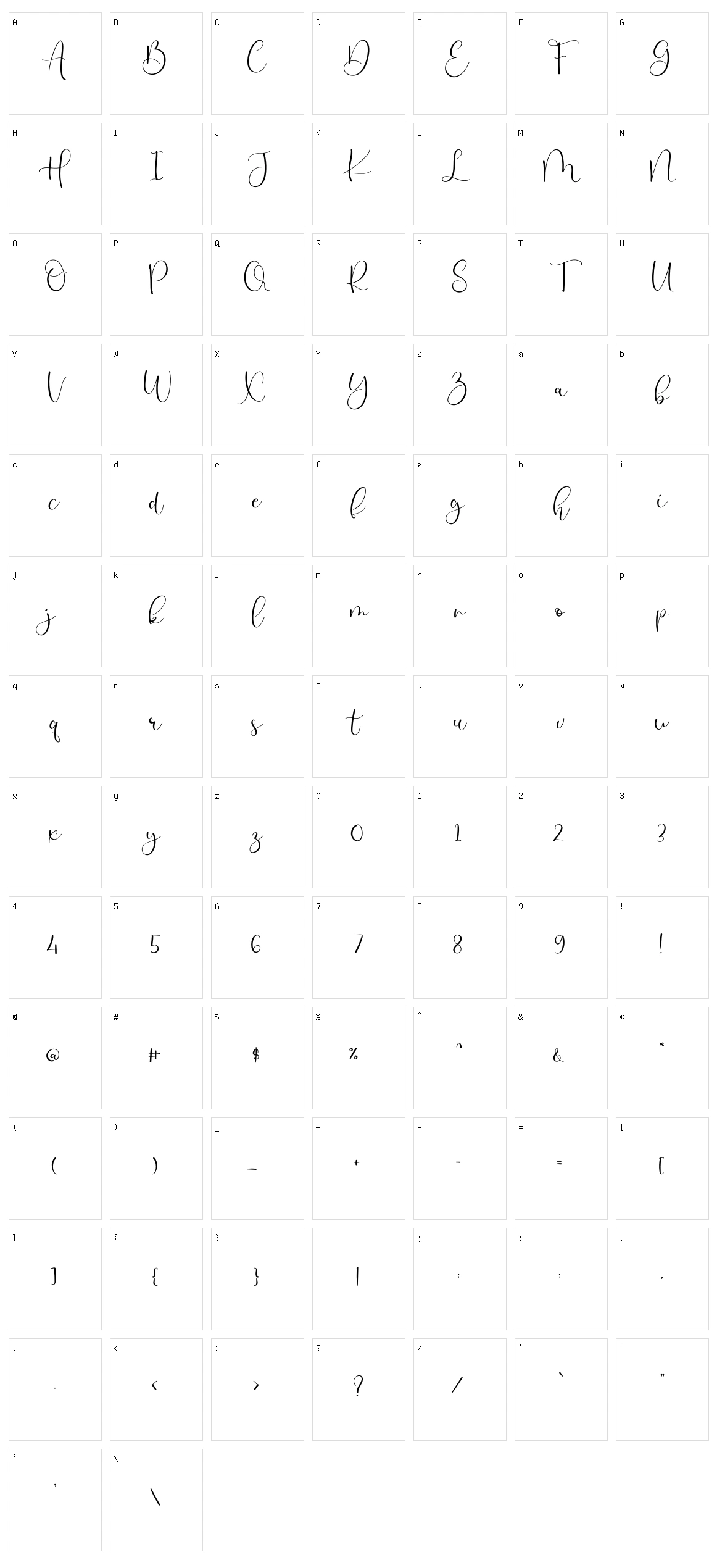 Simple Minimalist Character Set