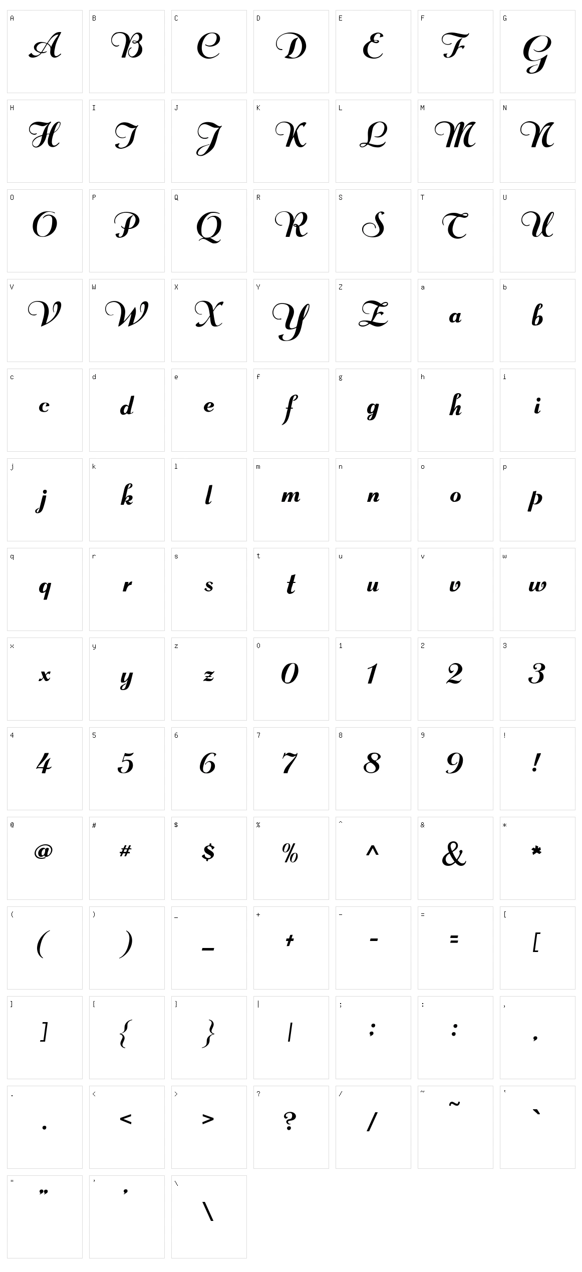 Sinami Character Set