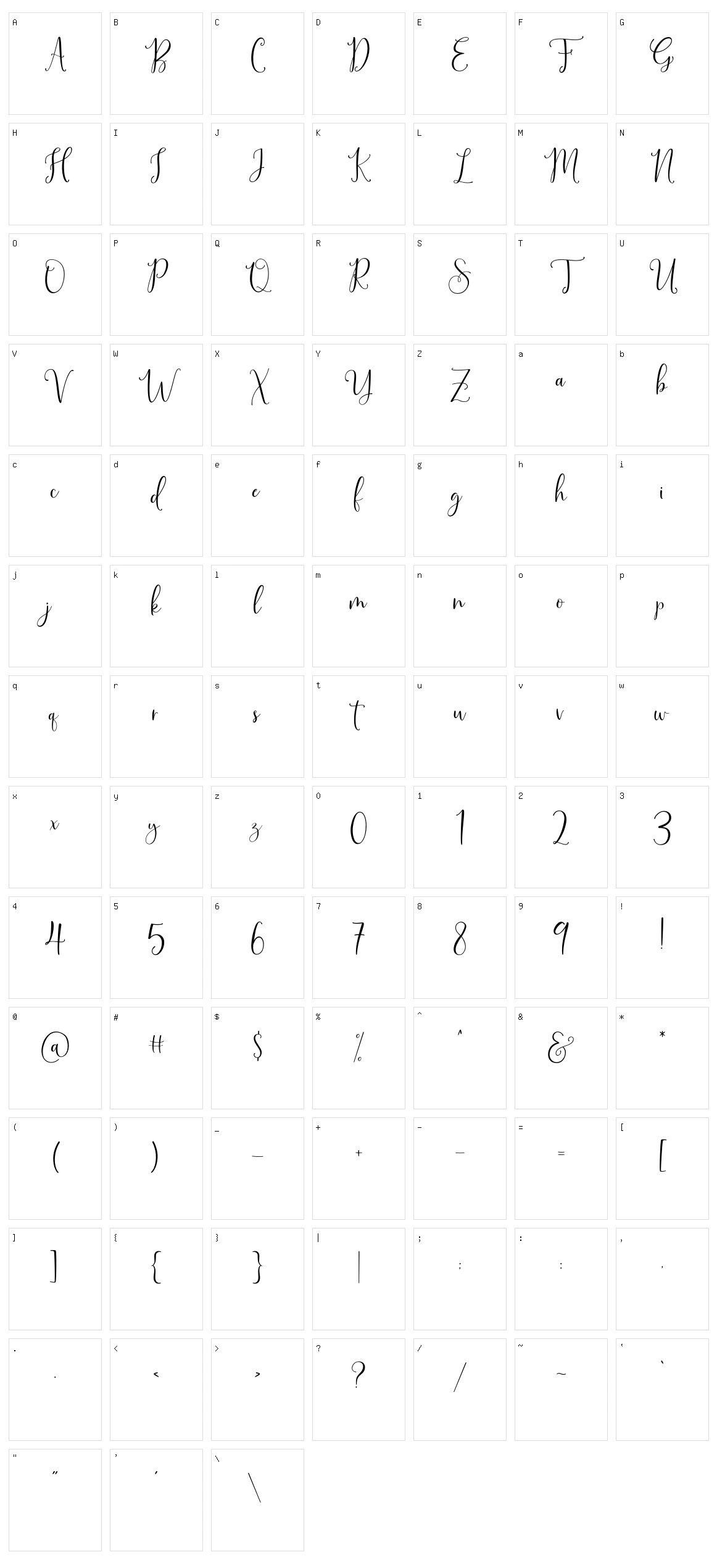 Sinfonietta Character Set