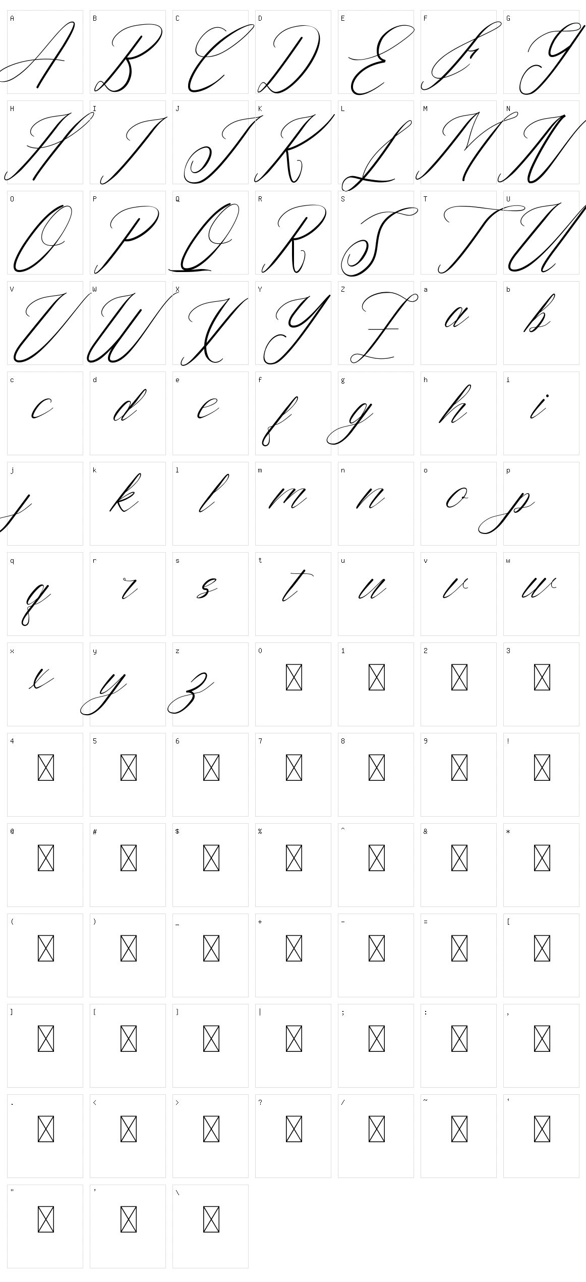 Smith Signature Character Set