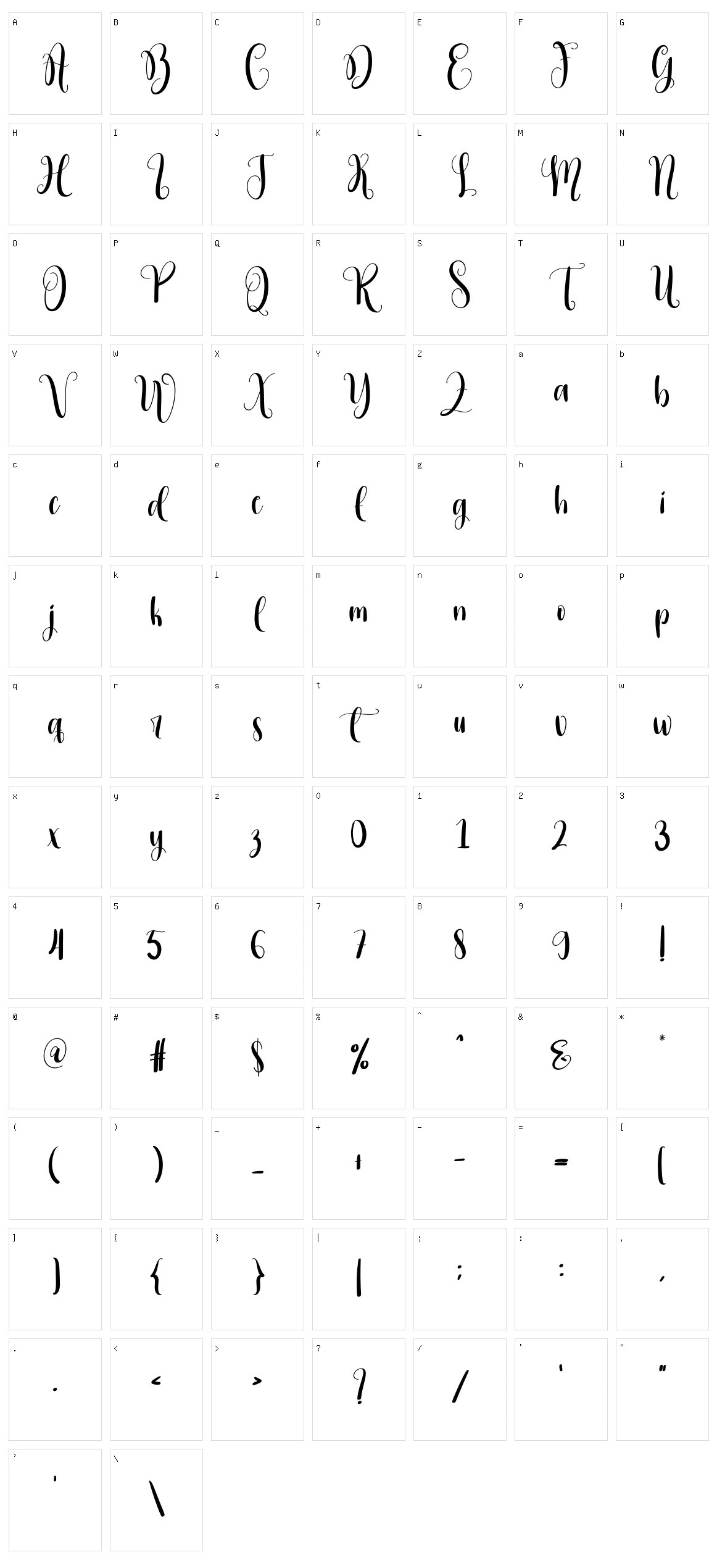 Snowfall Character Set