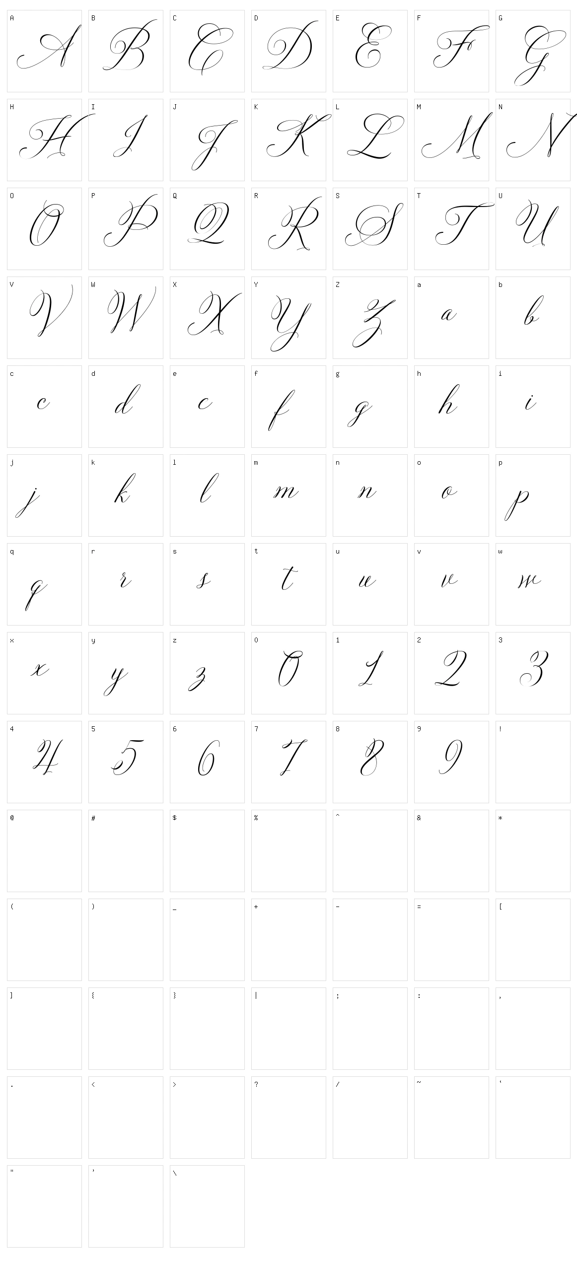 Solidaritha Script Character Set