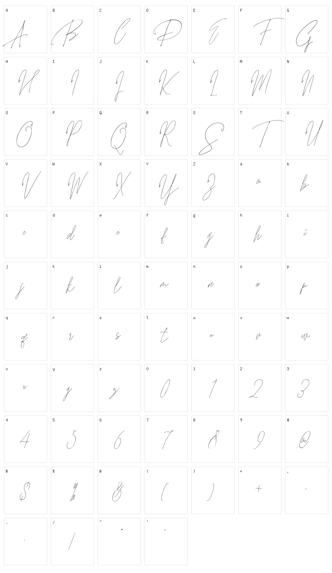 Songstar Character Set