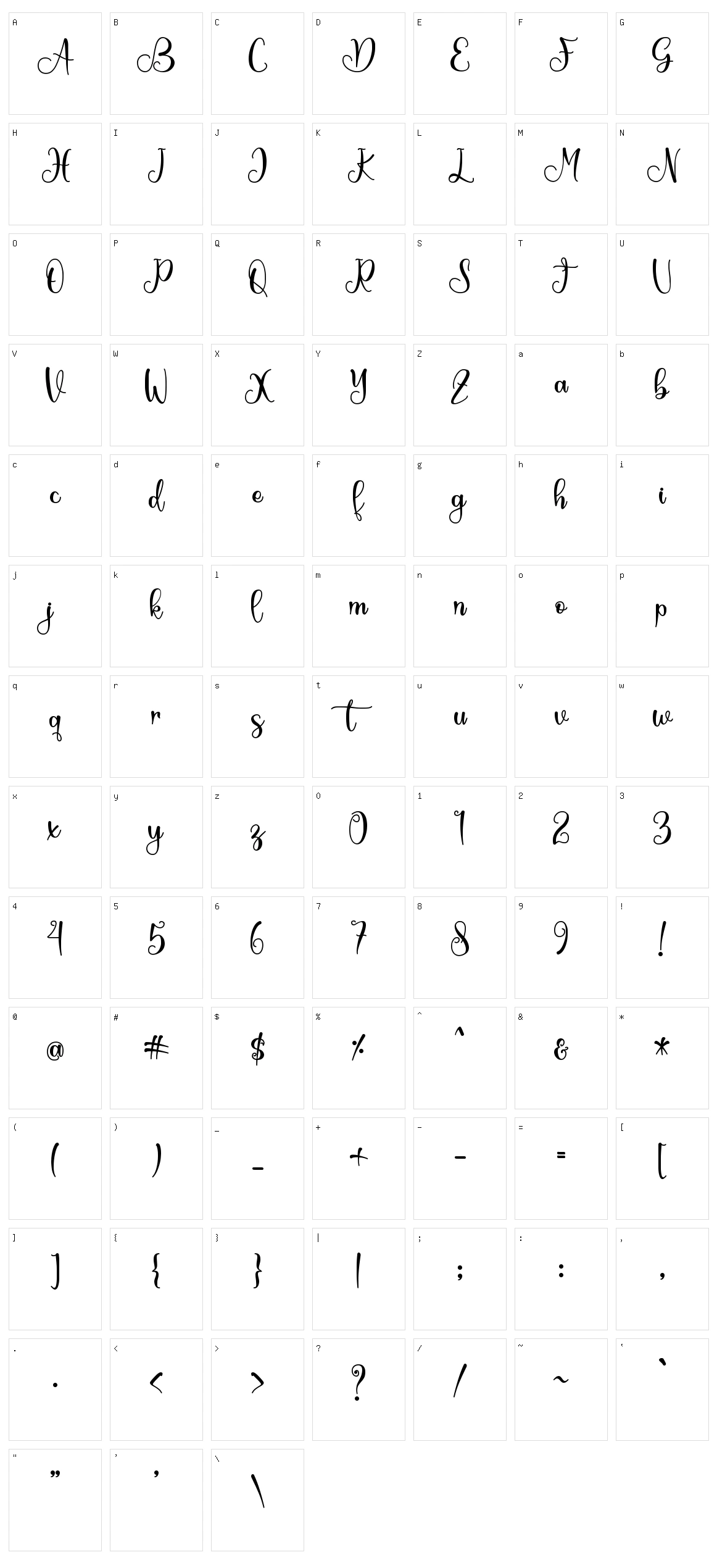 Springbee Character Set