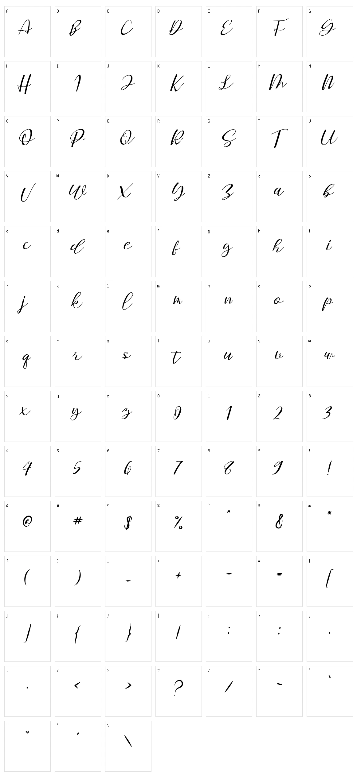 Staples Calligraphy Character Set