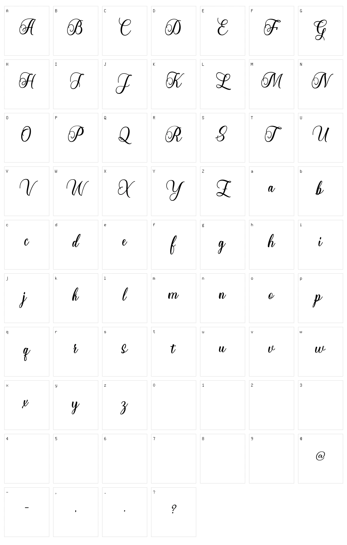 Starlive Script Character Set