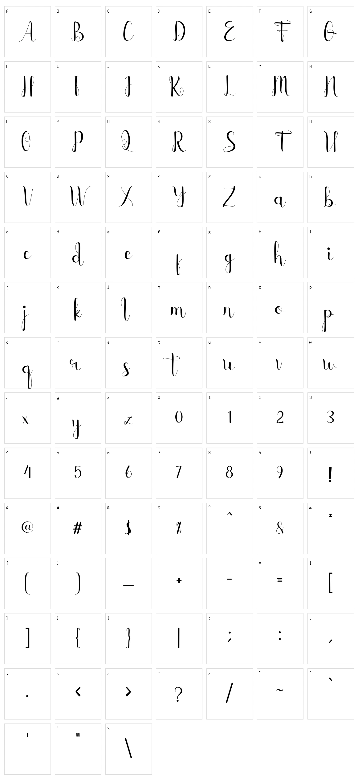 Starllah Character Set