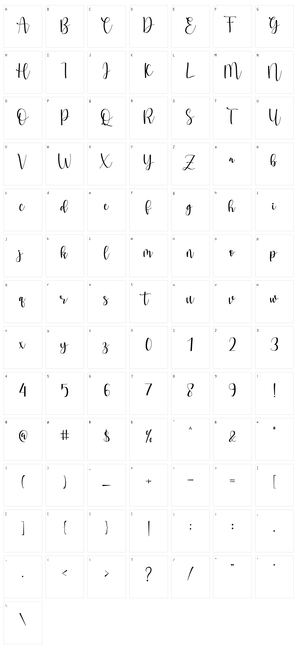 Stella Character Set