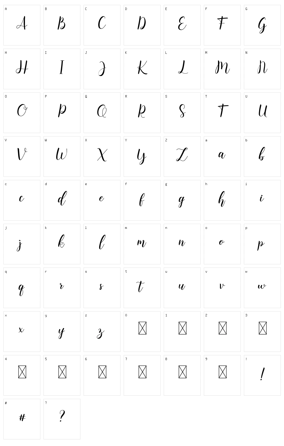 Syahilla Character Set