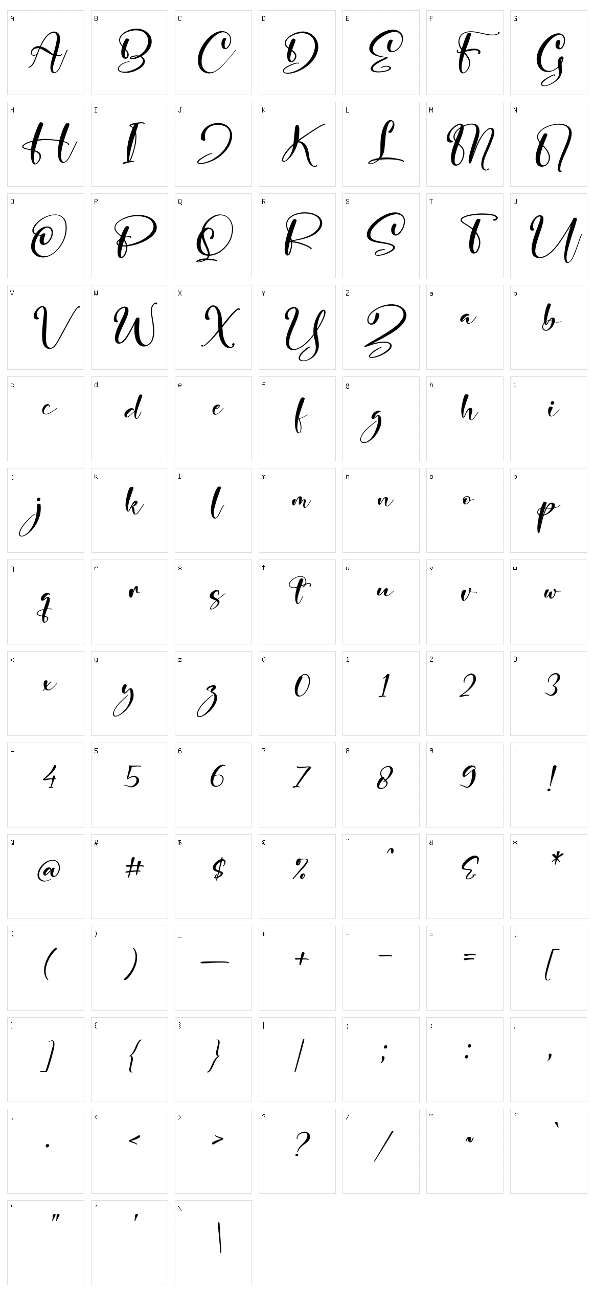 Syalitha Character Set